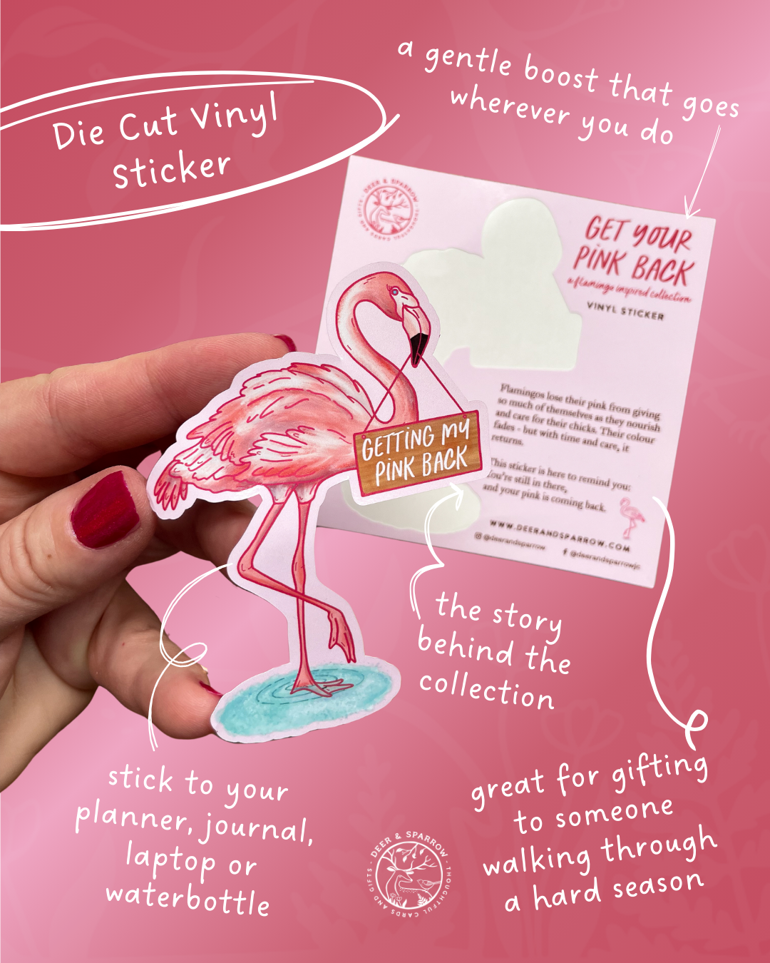 Flamingo Vinyl Sticker - Getting My Pink Back Collection