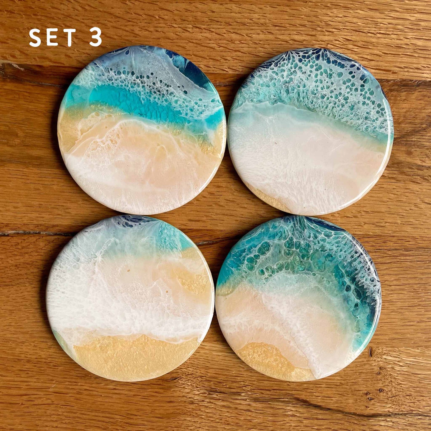 Set of 4 Ocean Coasters- Perfect Beach Decor Gift for Mother's Day/ Christmas/ Birthday