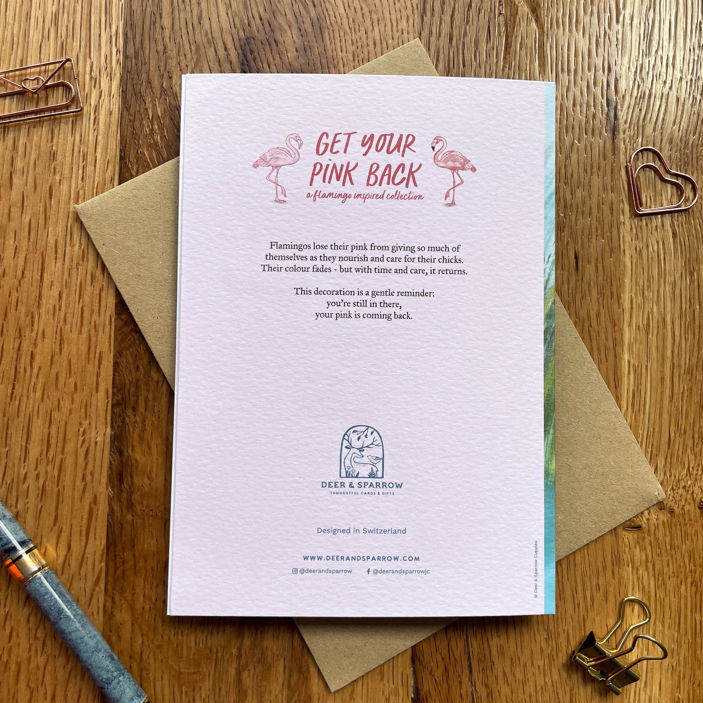 Detachable Flamingo Decoration Card - Getting My Pink Back Collection