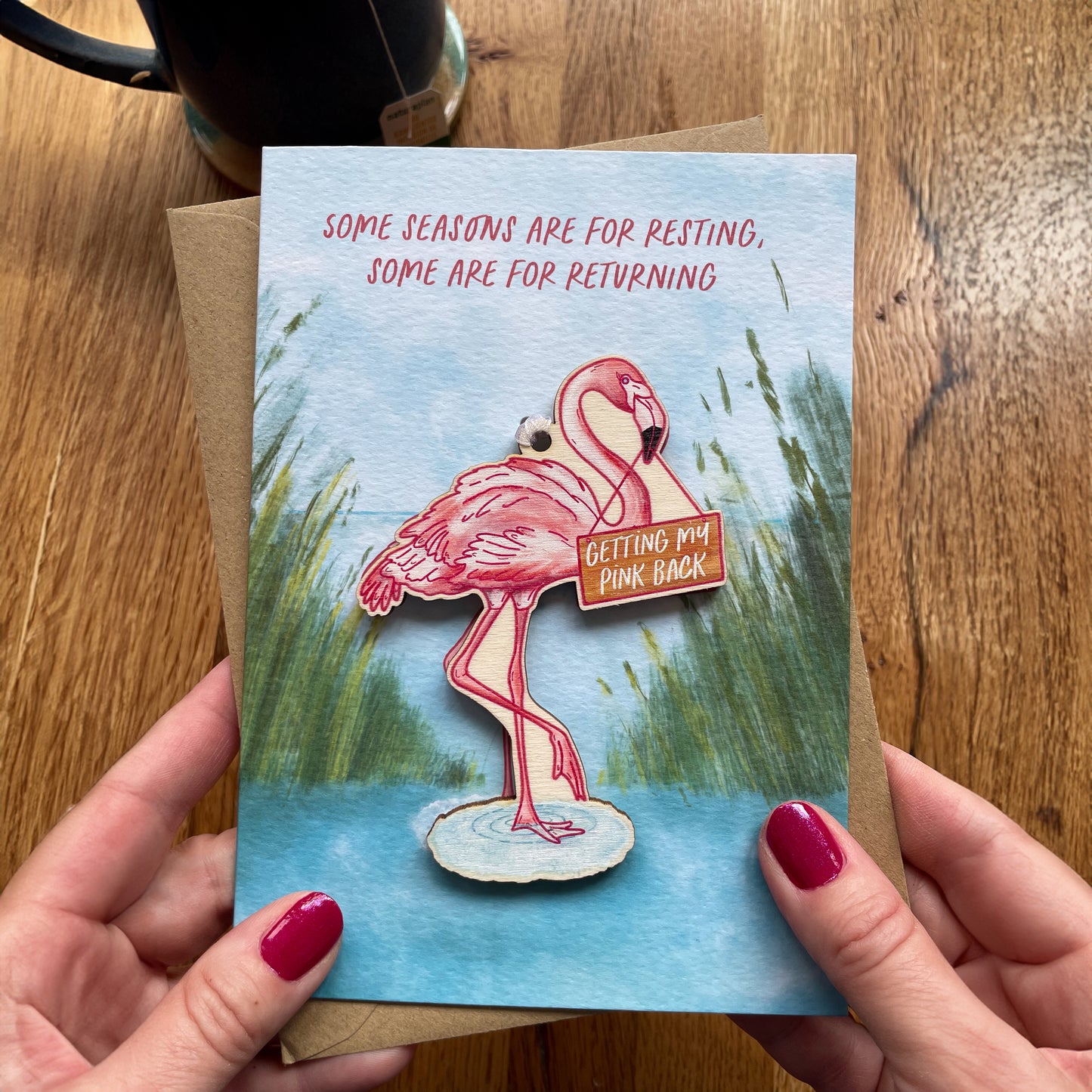 Detachable Flamingo Decoration Card - Getting My Pink Back Collection