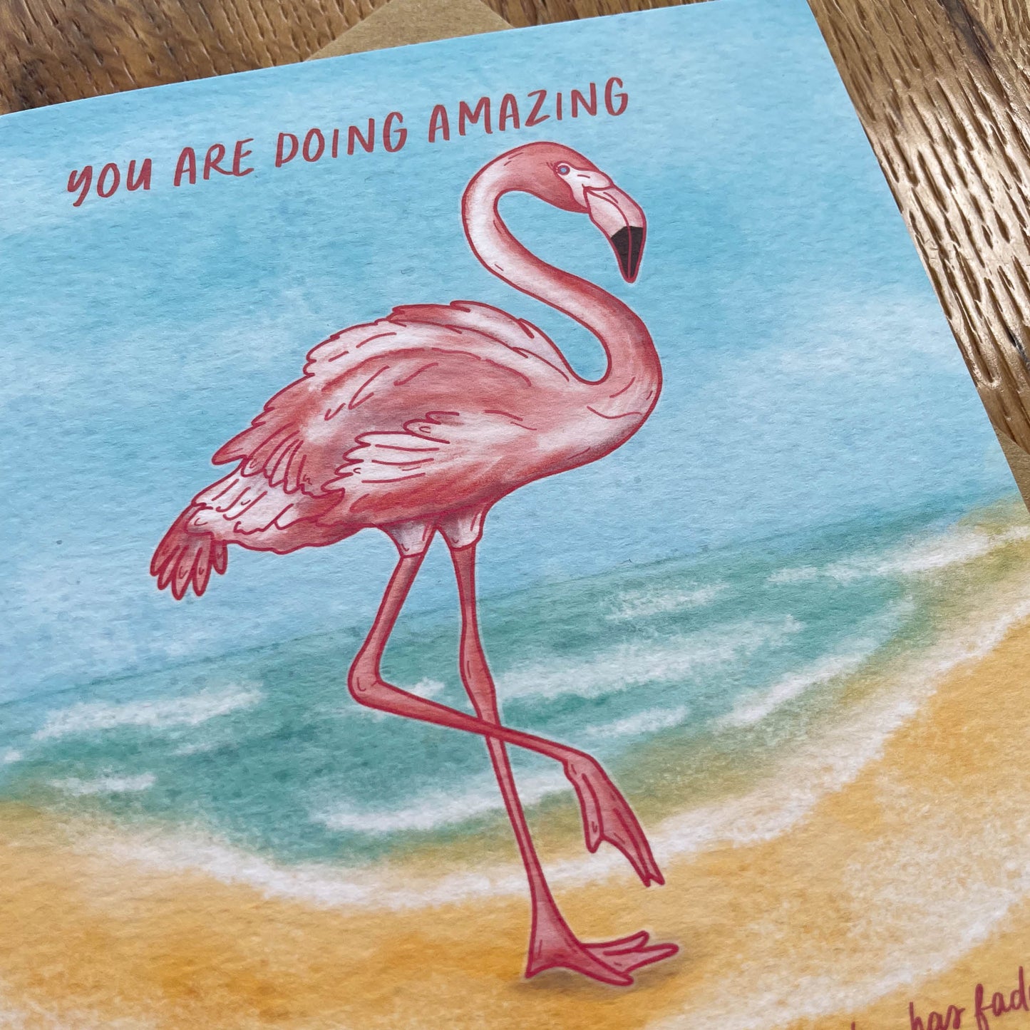 Encouraging Flamingo Greeting Card - You Are Doing Amazing – Get your pink back collection