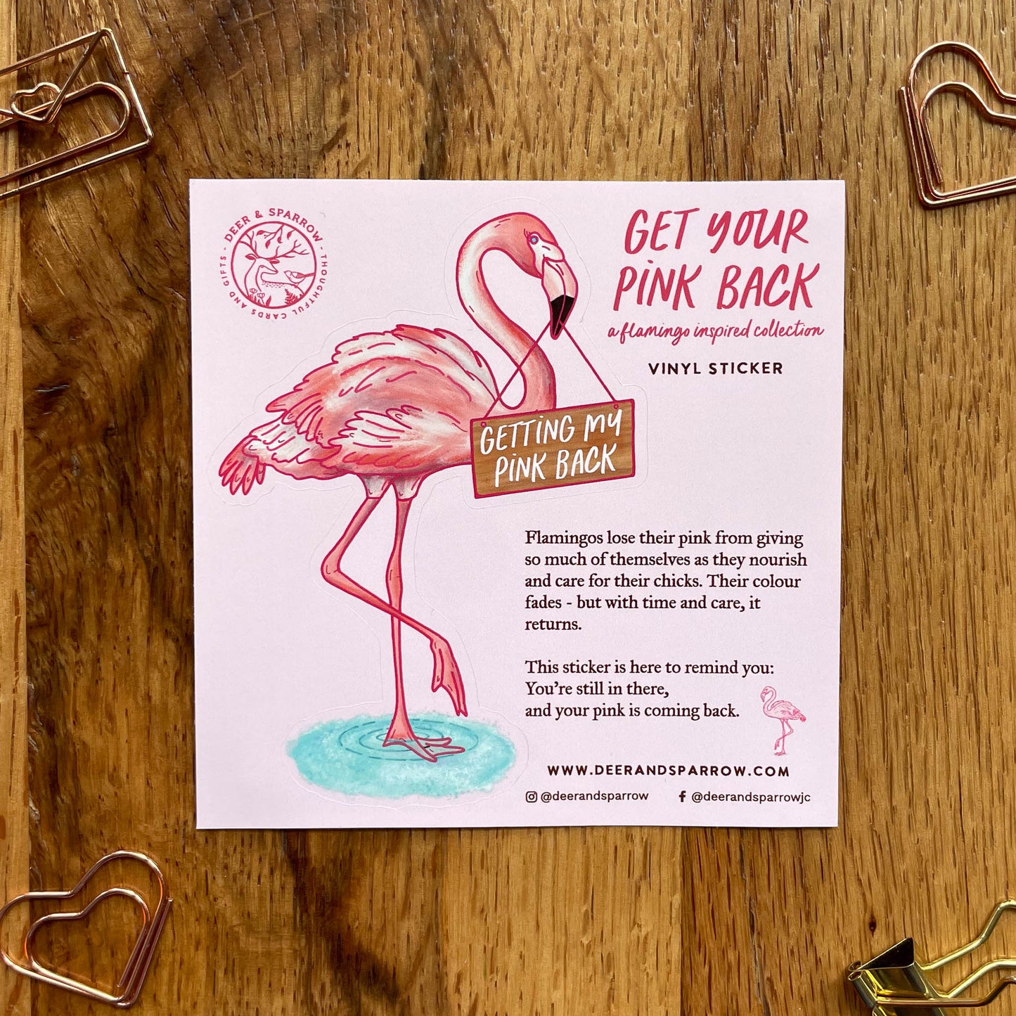 Flamingo Vinyl Sticker - Getting My Pink Back Collection