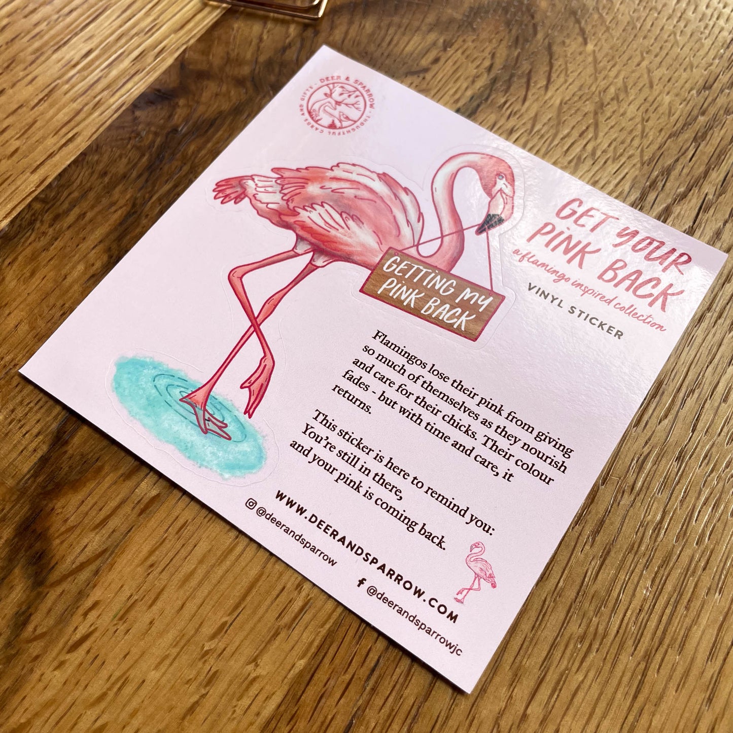 Flamingo Vinyl Sticker - Getting My Pink Back Collection