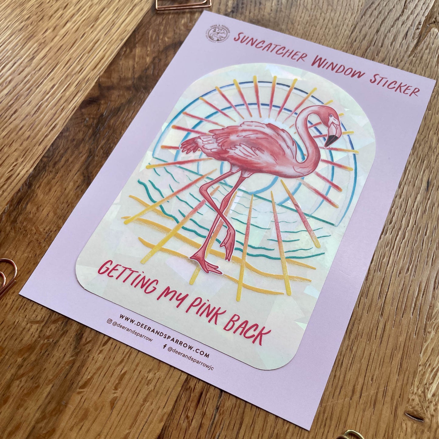 Flamingo Sun Catcher Window Sticker - Getting My Pink Back Collection