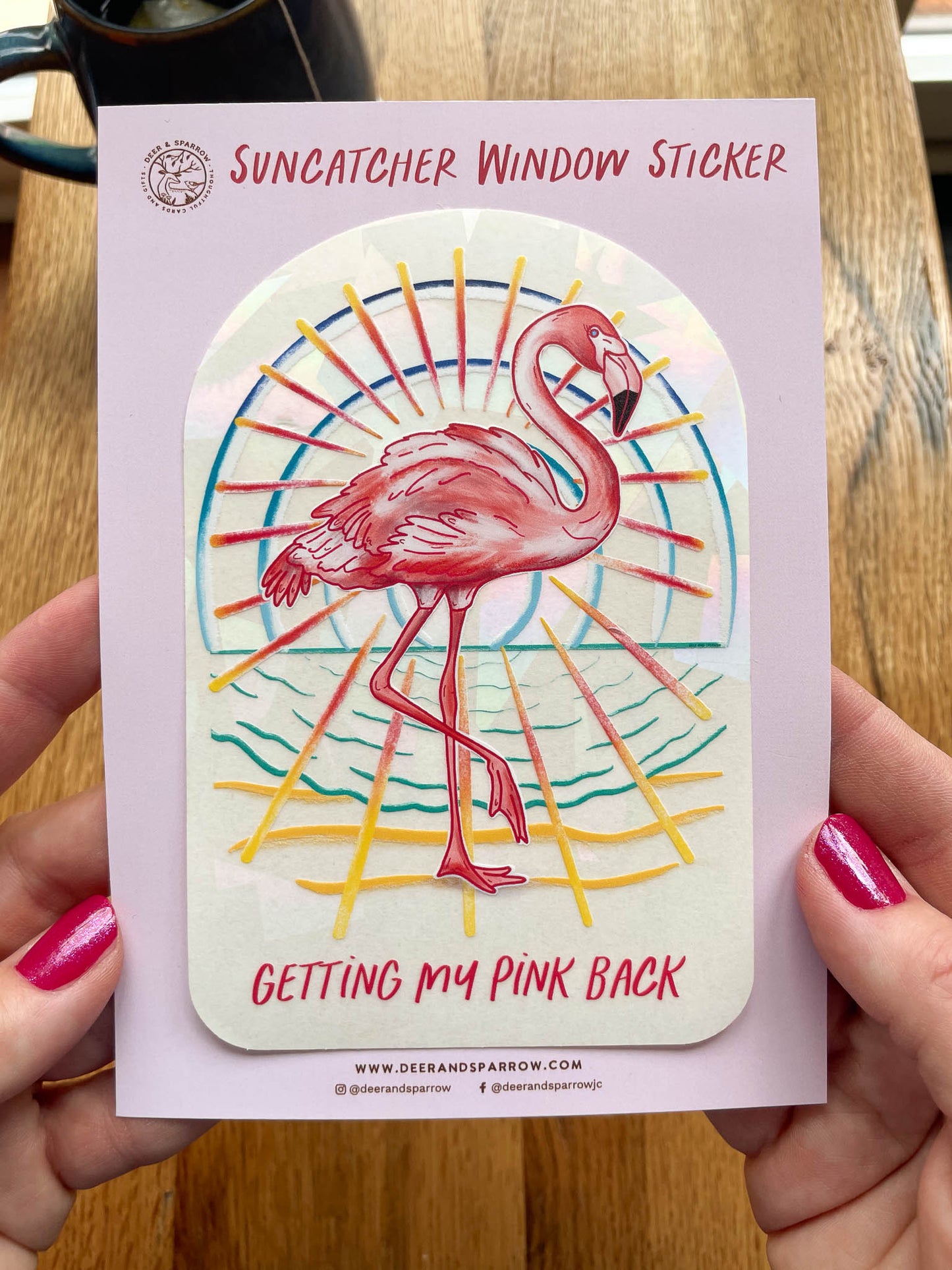 Flamingo Sun Catcher Window Sticker - Getting My Pink Back Collection