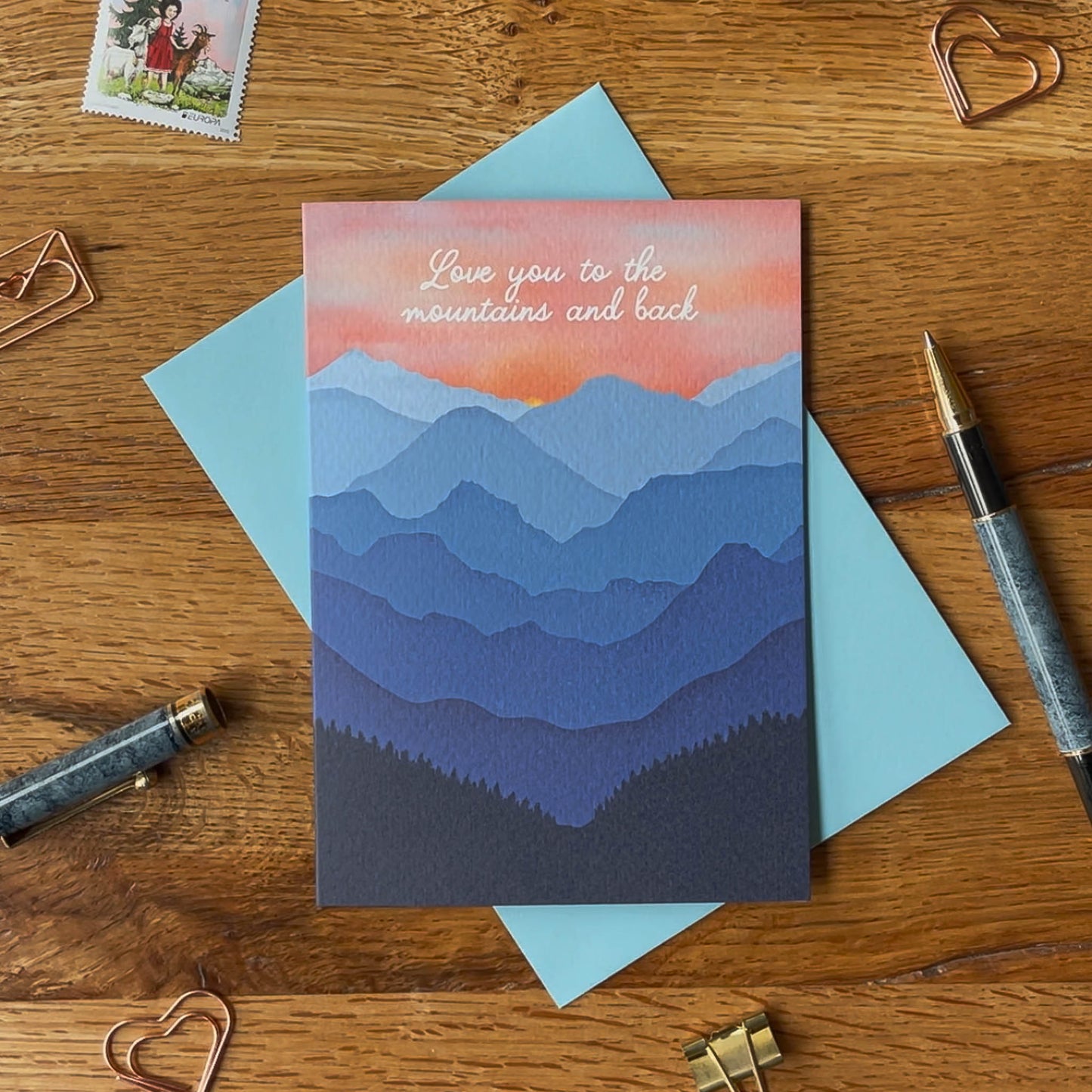 Love You to the Mountains and Back – A Greeting Card for Mountain Lovers