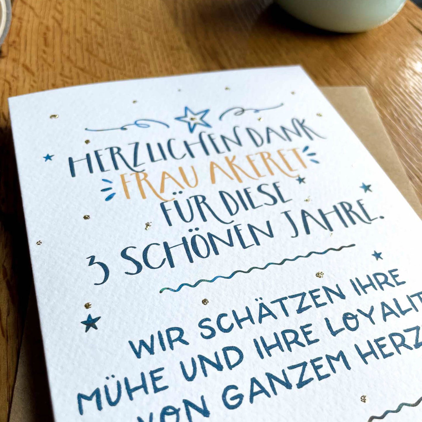 Personalised Class Assistant Appreciation Card in German