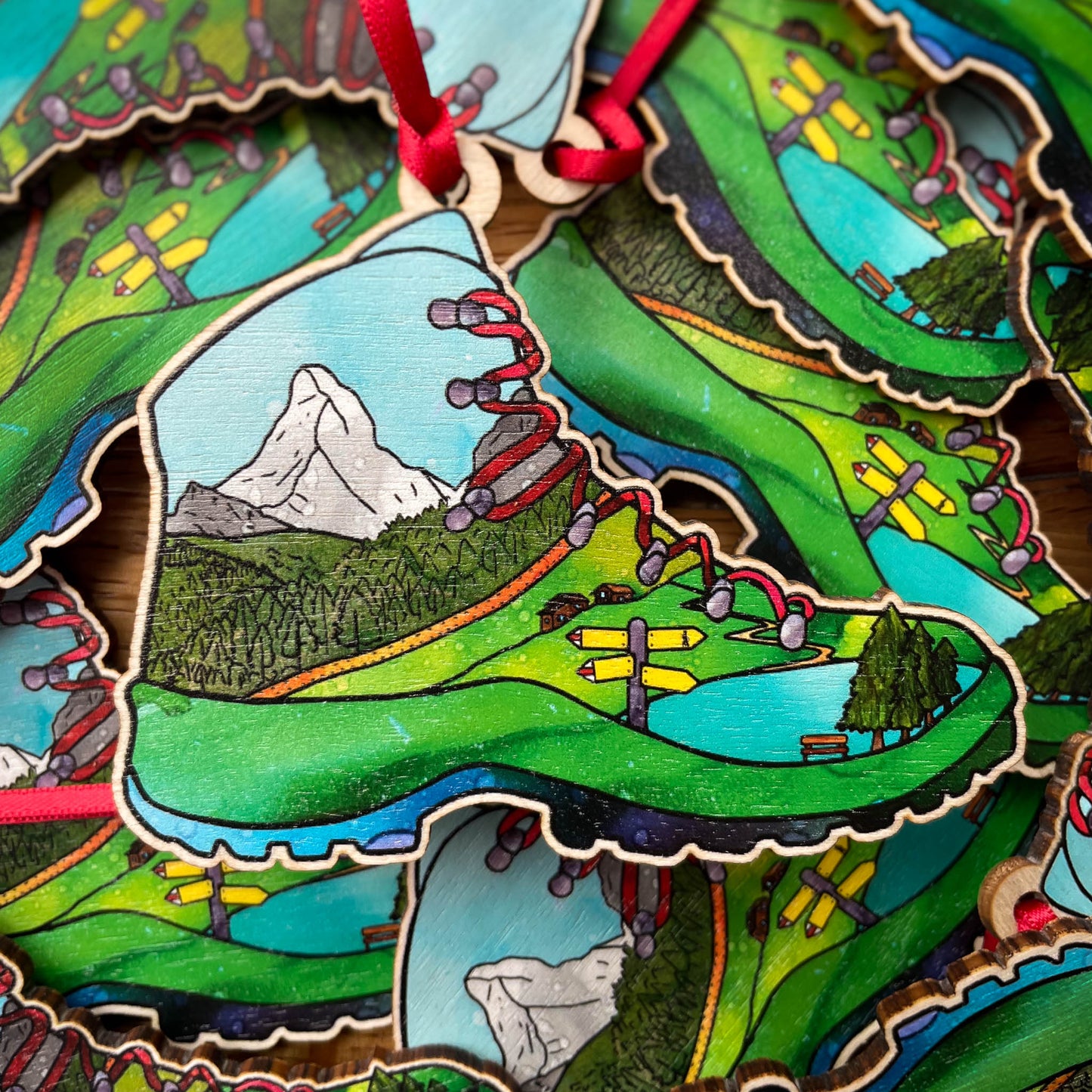 Swiss Mountains Christmas Card - Souvenir of Hiking in Switzerland