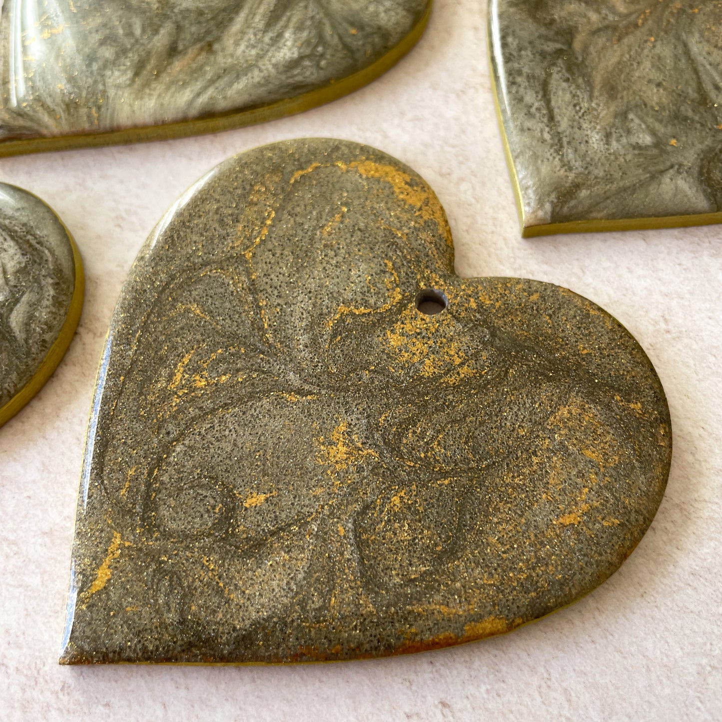 Antique Gold Heart Hanging Decoration