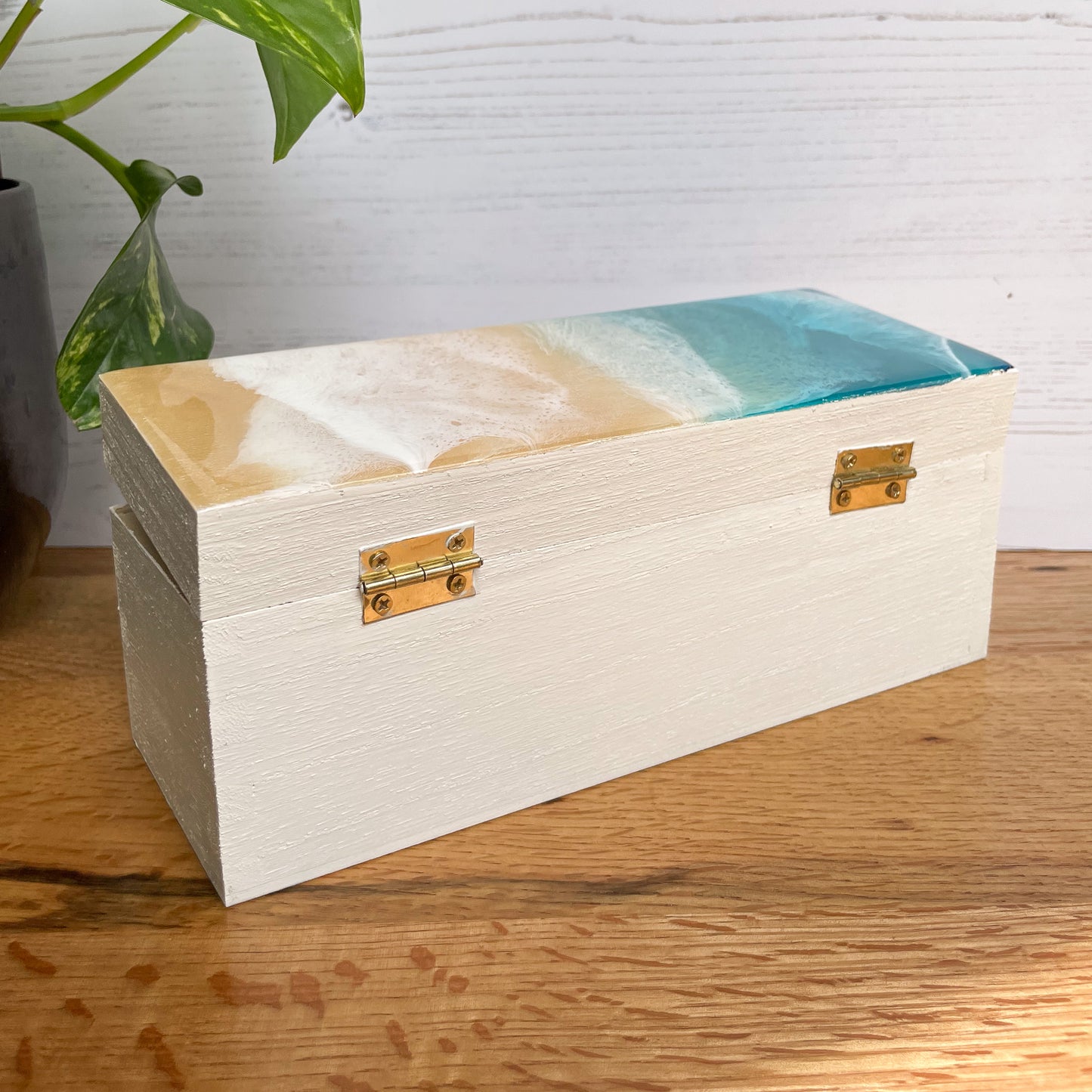 Ocean Themed Tea Box - Store Tea Bags & Add Coastal Vibes
