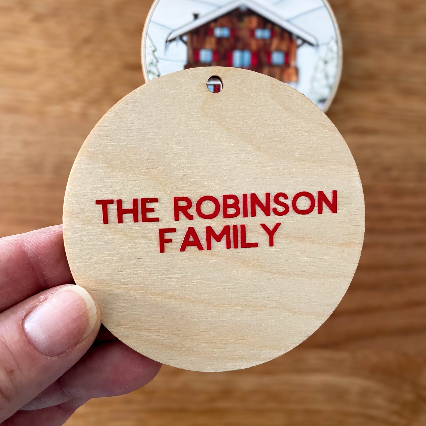 Hanging Decoration of a Swiss mountain chalet in winter in the Swiss Alps