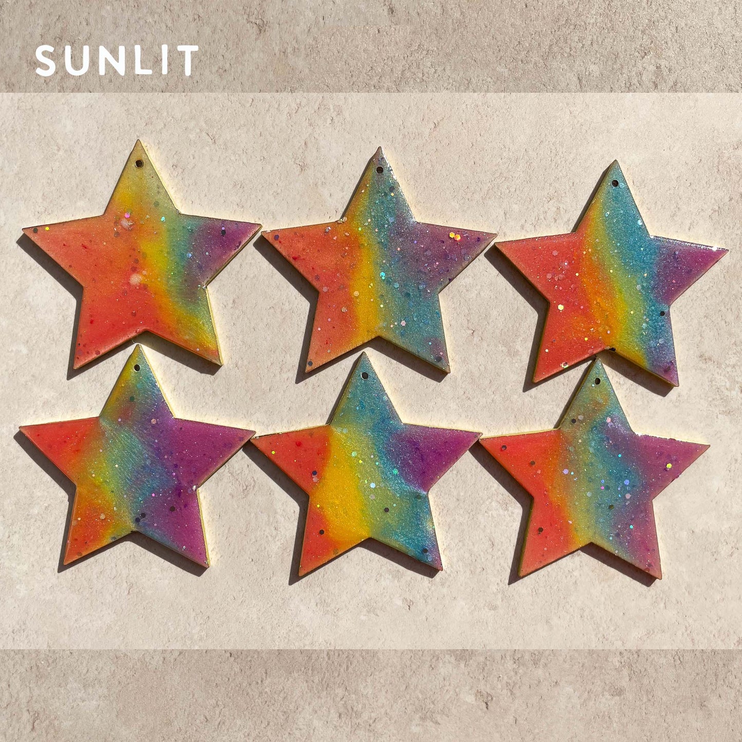 Rainbow Sparkle Star Christmas Tree Decoration