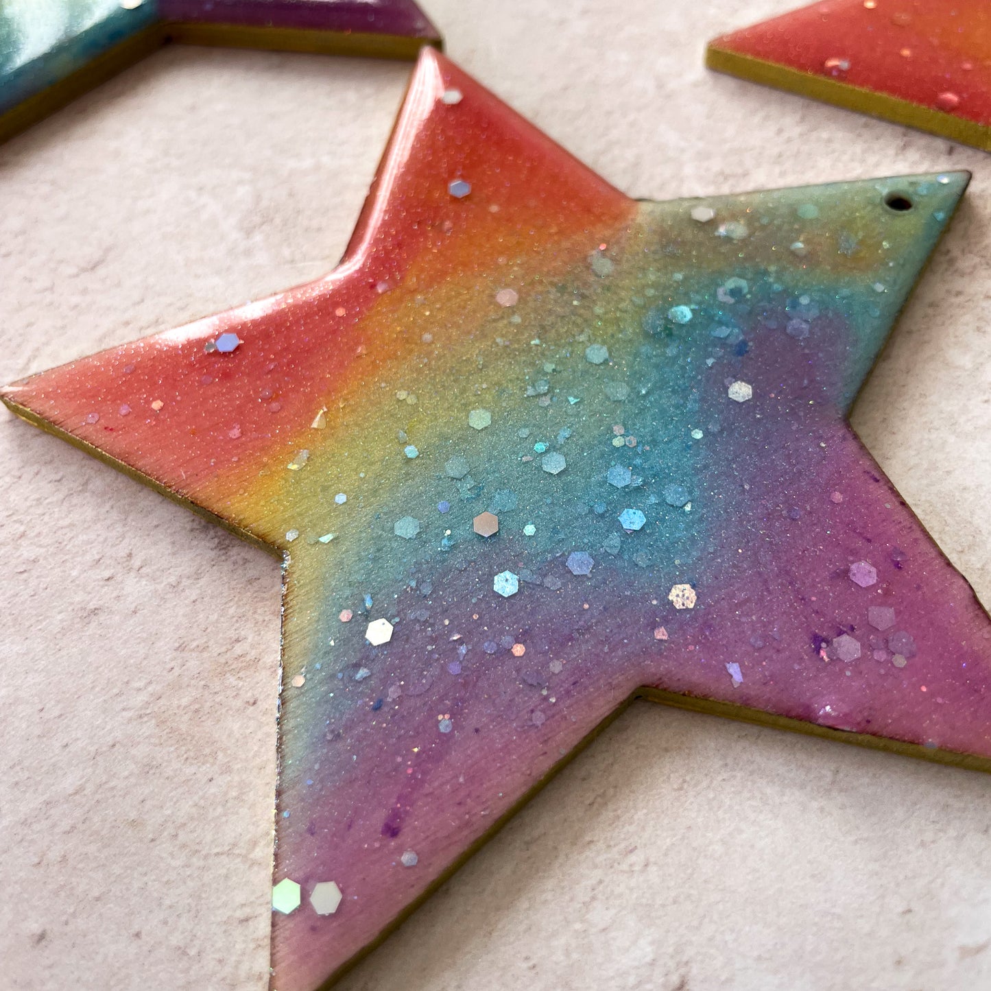 Rainbow Sparkle Star Christmas Tree Decoration