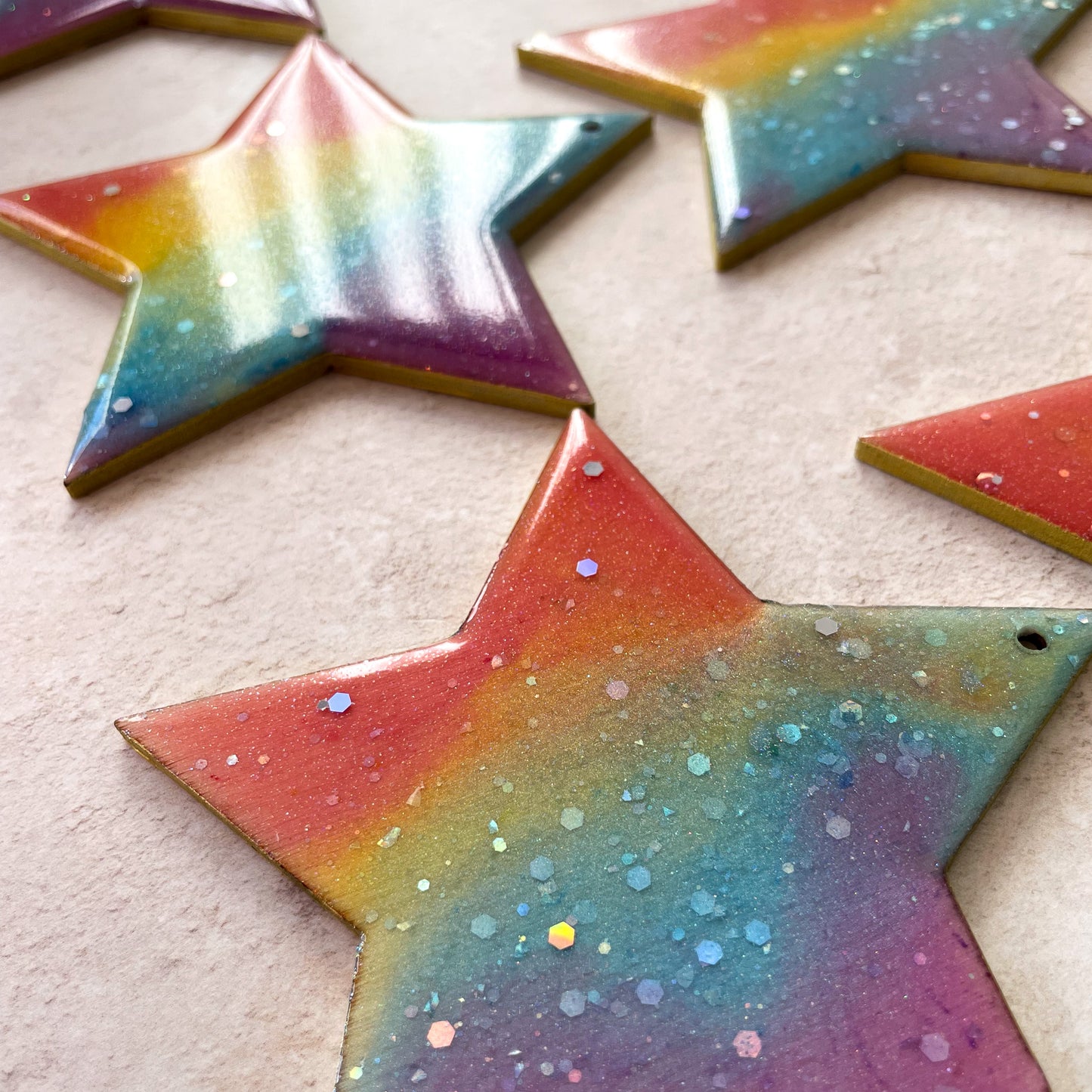 Rainbow Sparkle Star Christmas Tree Decoration