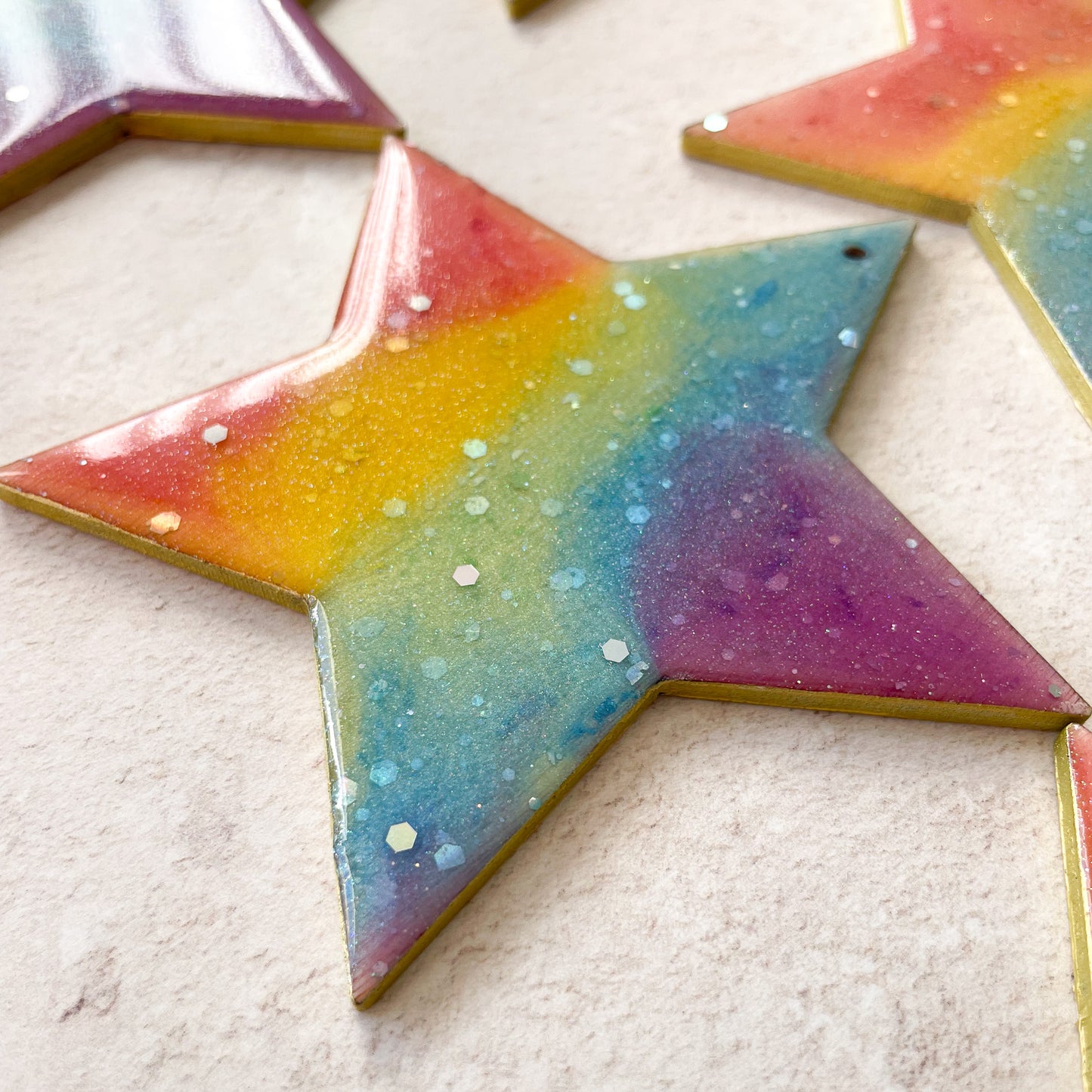 Rainbow Sparkle Star Christmas Tree Decoration