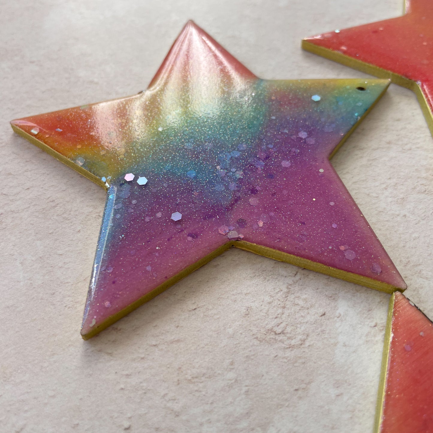 Rainbow Sparkle Star Christmas Tree Decoration