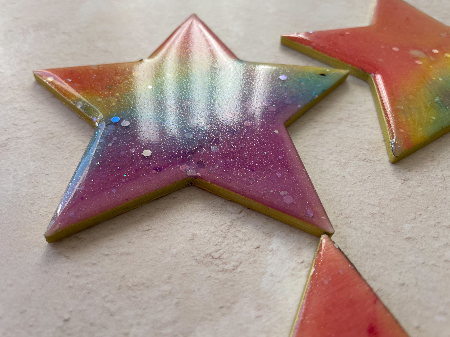 Rainbow Sparkle Star Christmas Tree Decoration
