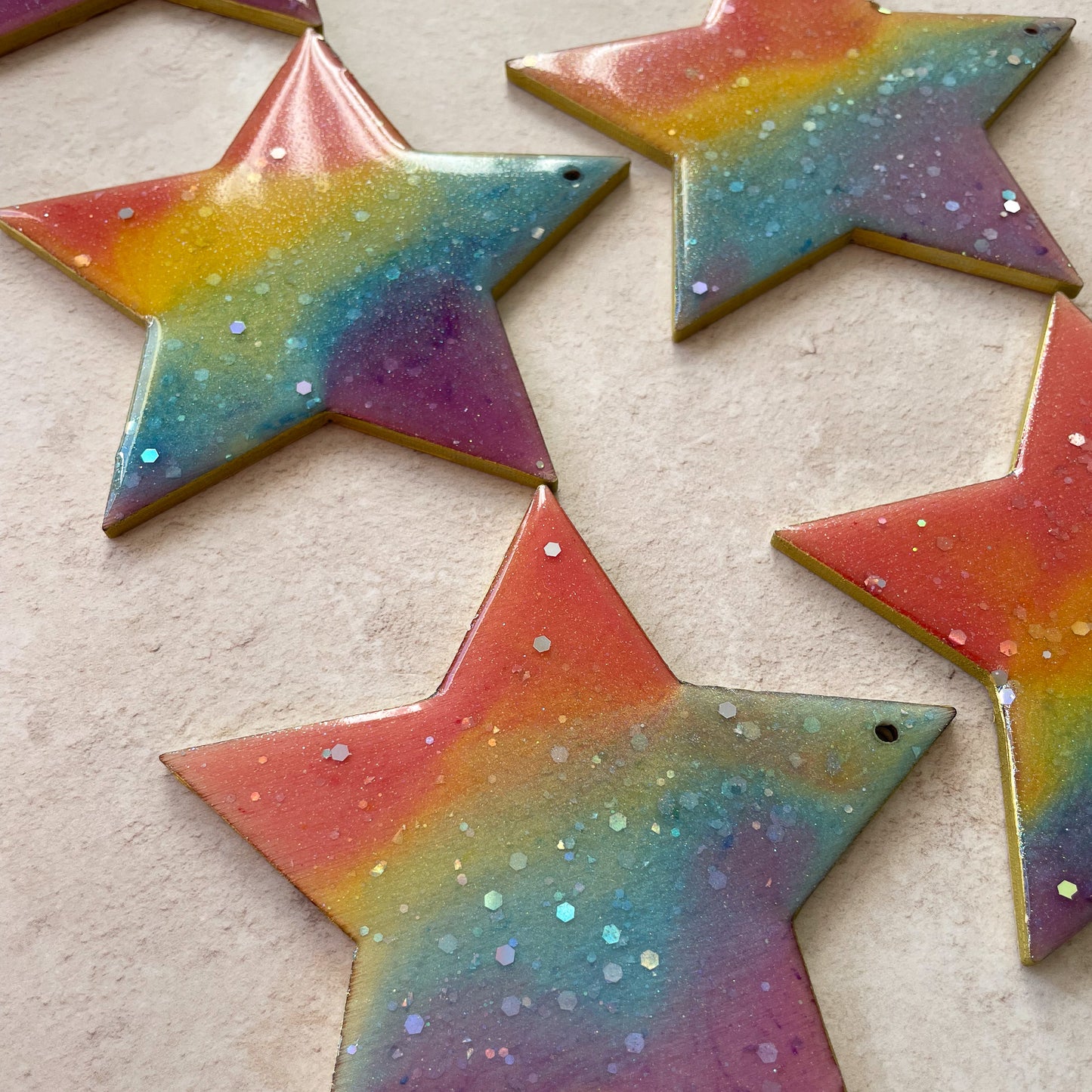 Rainbow Sparkle Star Christmas Tree Decoration