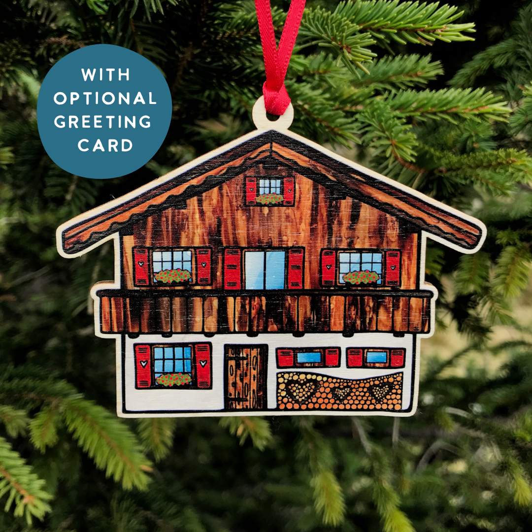 Swiss Chalet Ornament: Artisanal Souvenir for Cherished Memories