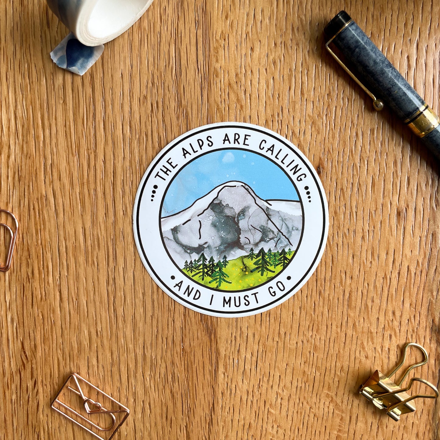 The Alps are Calling and I Must Go - Vinyl Sticker: Embrace the Spirit of Adventure!