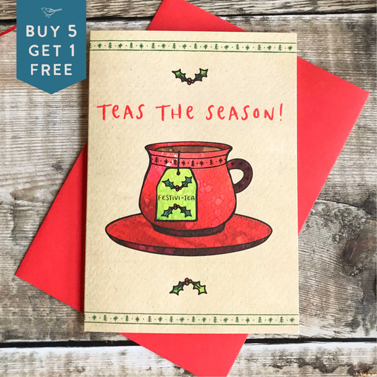 Festivi-tea - Tea Pun Christmas Card
