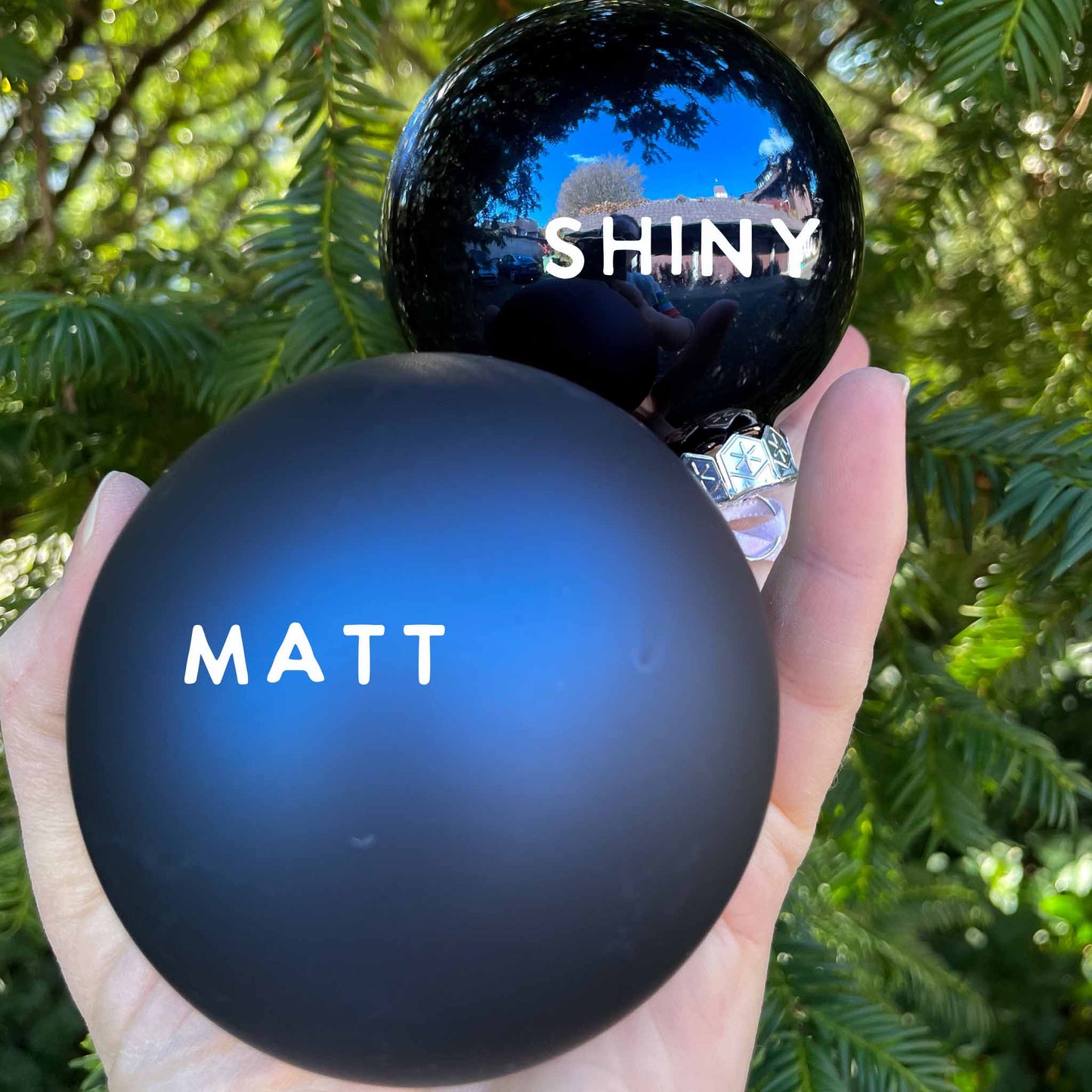 Winter Nights Themed Blue Personalised Christmas Bauble