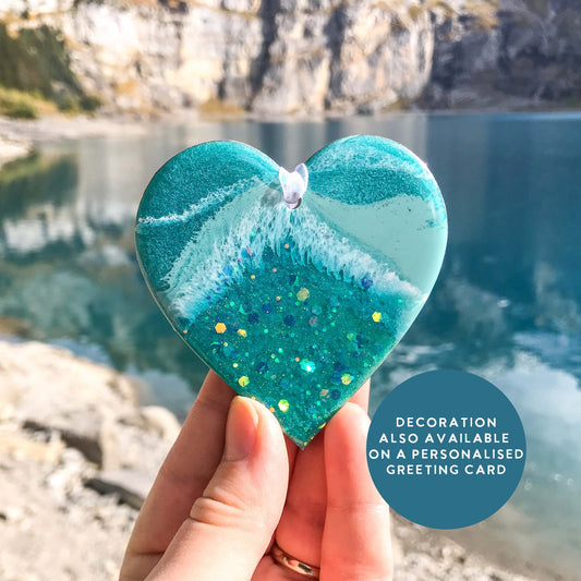 Swiss Lake Heart Decoration with/without greeting card