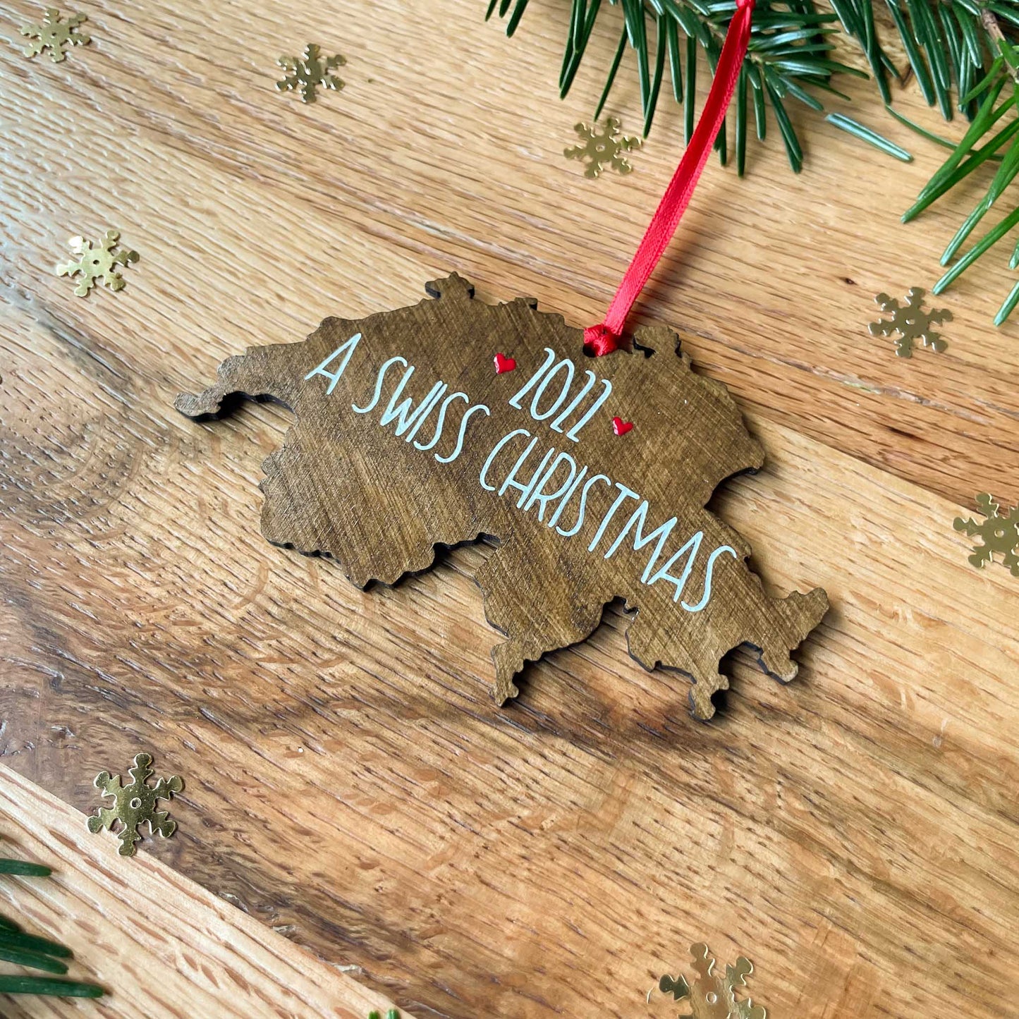 Personalised Switzerland Shaped Decoration