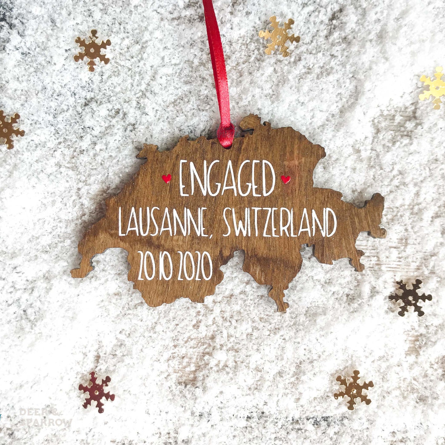 Personalised Switzerland Shaped Decoration