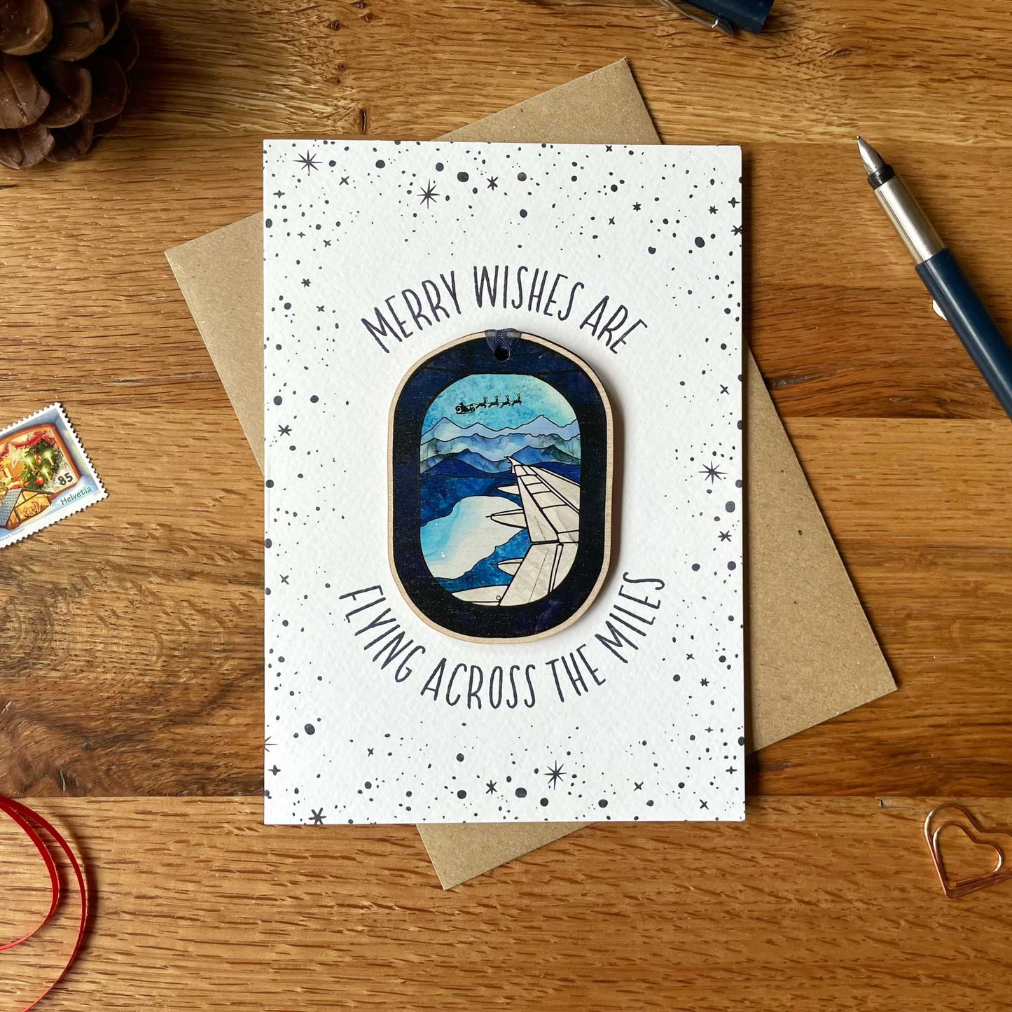 Flying Home for Christmas Decoration & Card