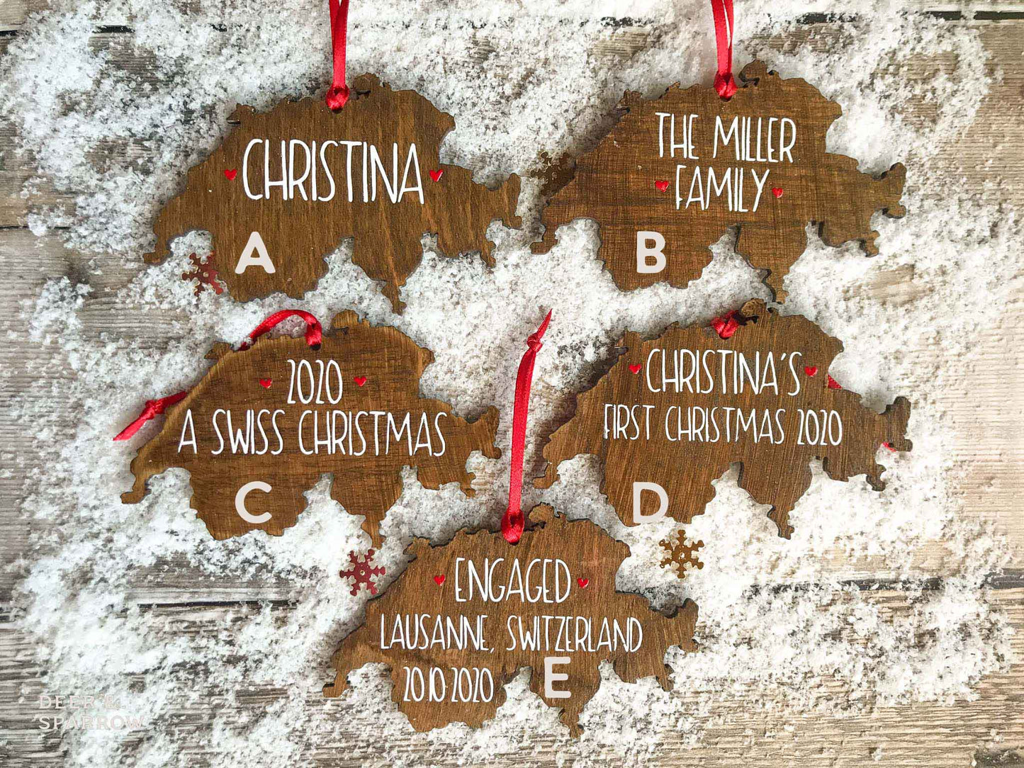 Personalised Switzerland Shaped Decoration