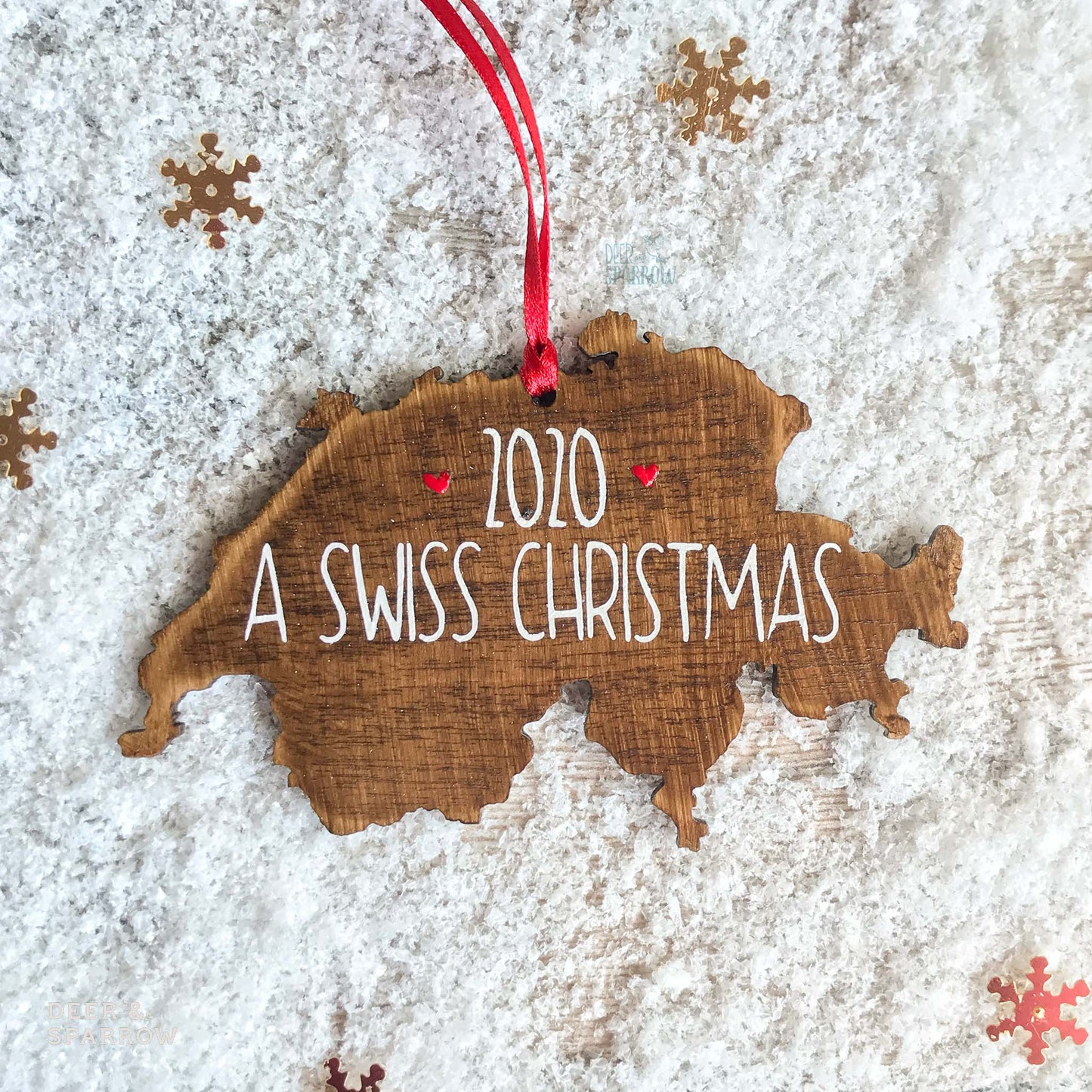Personalised Switzerland Shaped Decoration