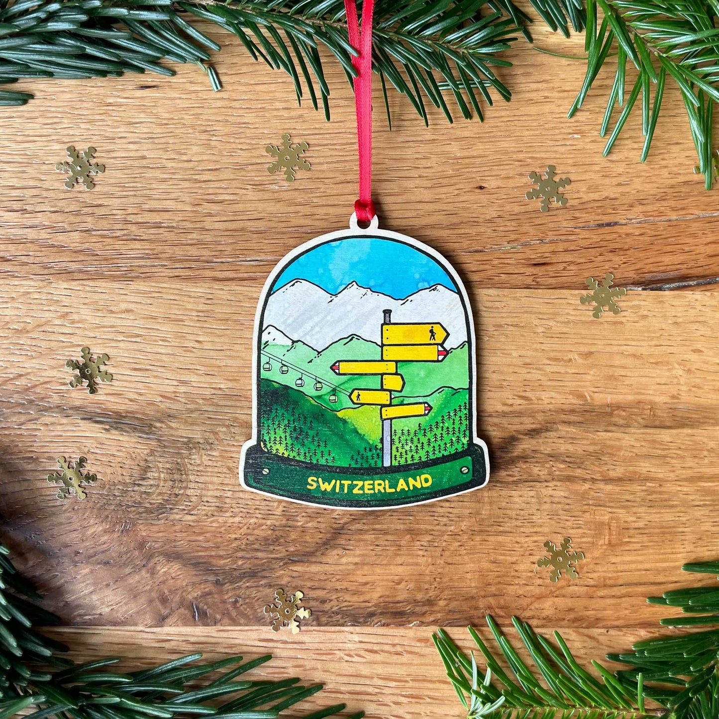 Hiking Globe Decoration & Card