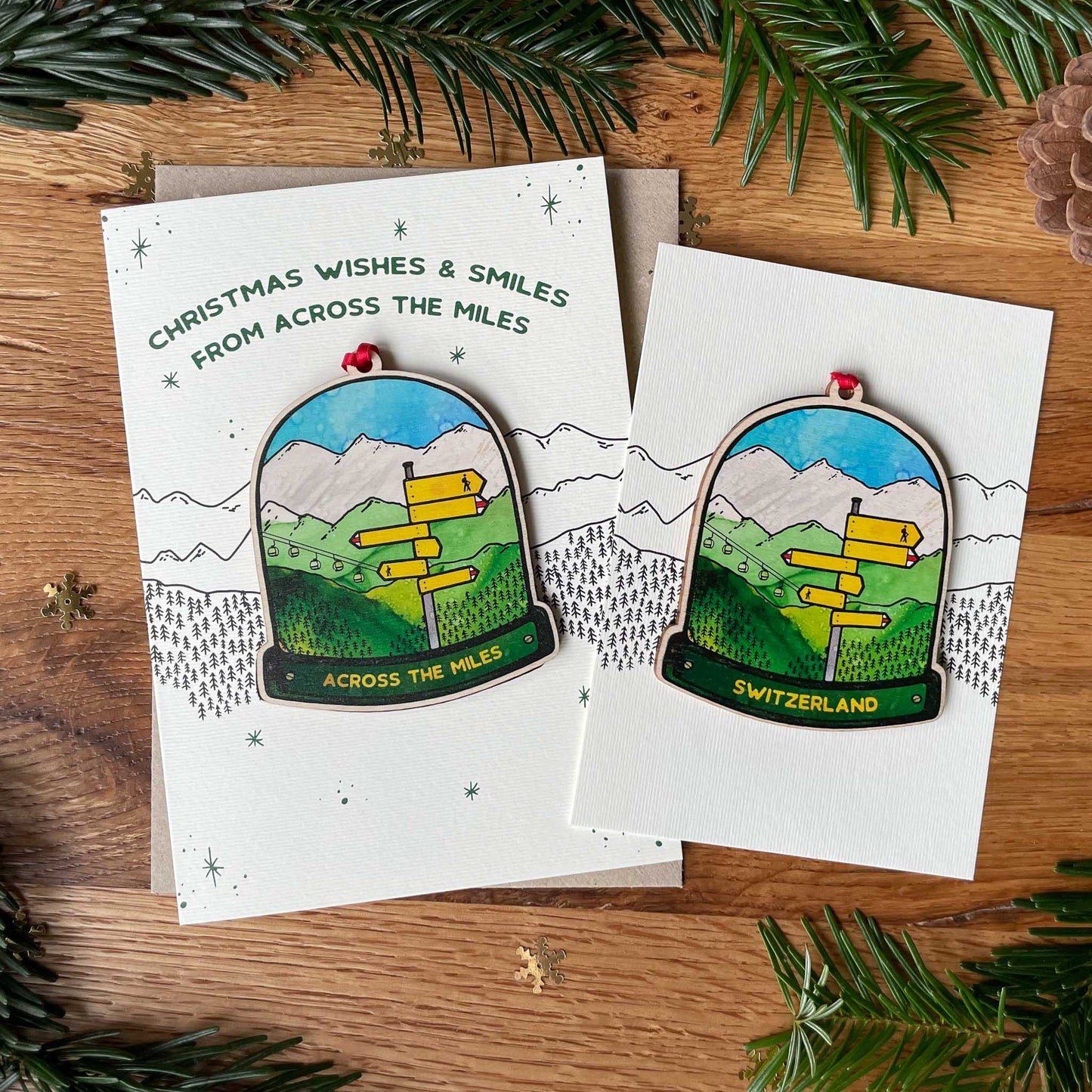 Hiking Globe Decoration & Card