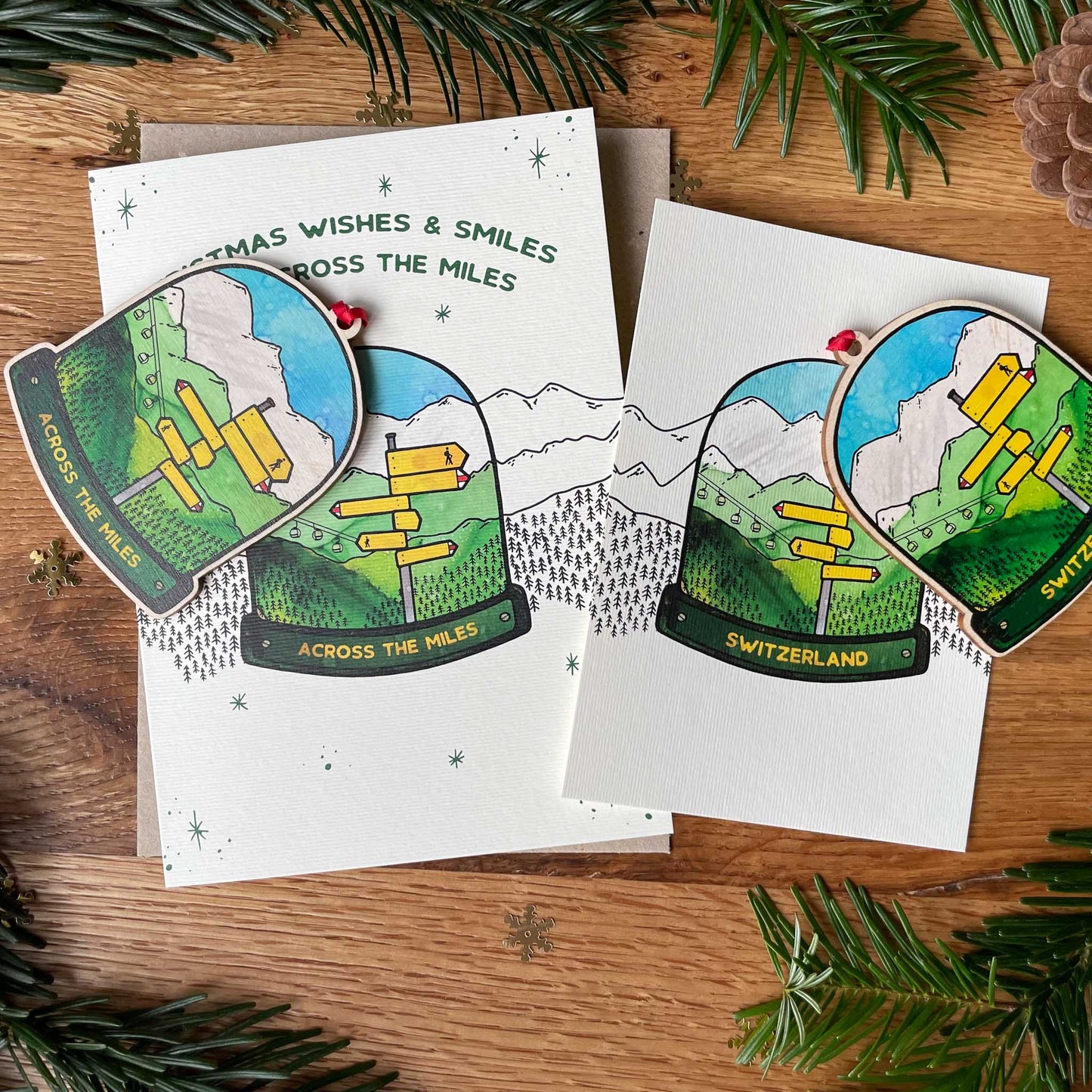 Hiking Globe Decoration & Card