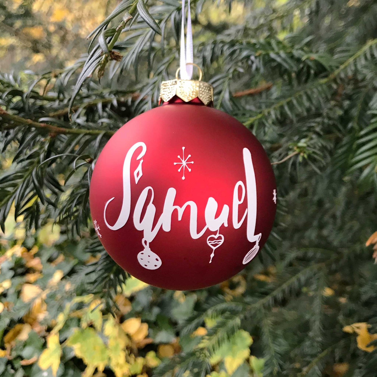 Red Personalised Christmas Bauble