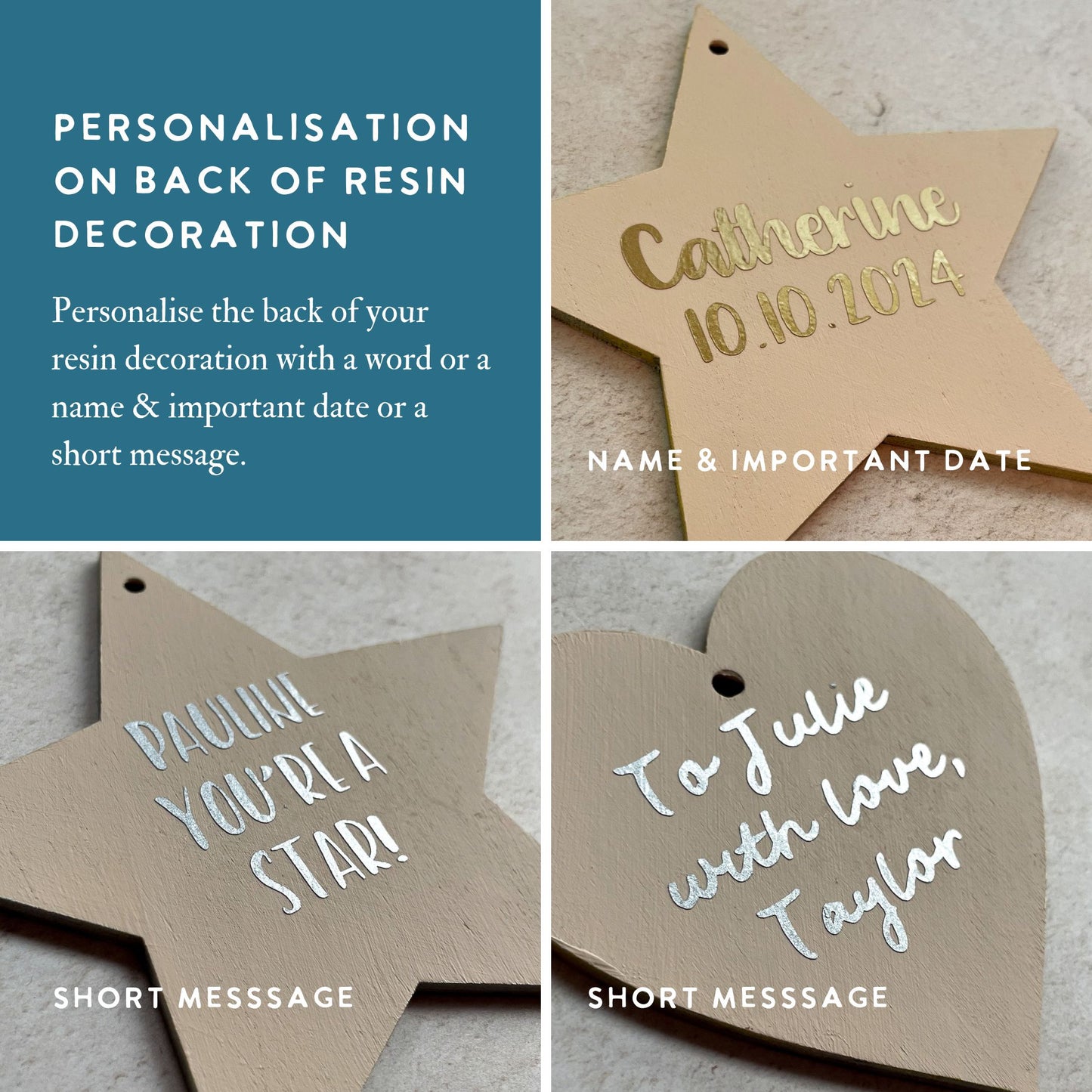 Ocean Heart Hanging Decoration with/without Greeting Card