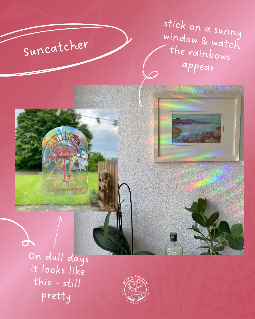Flamingo Sun Catcher Window Sticker - Getting My Pink Back Collection