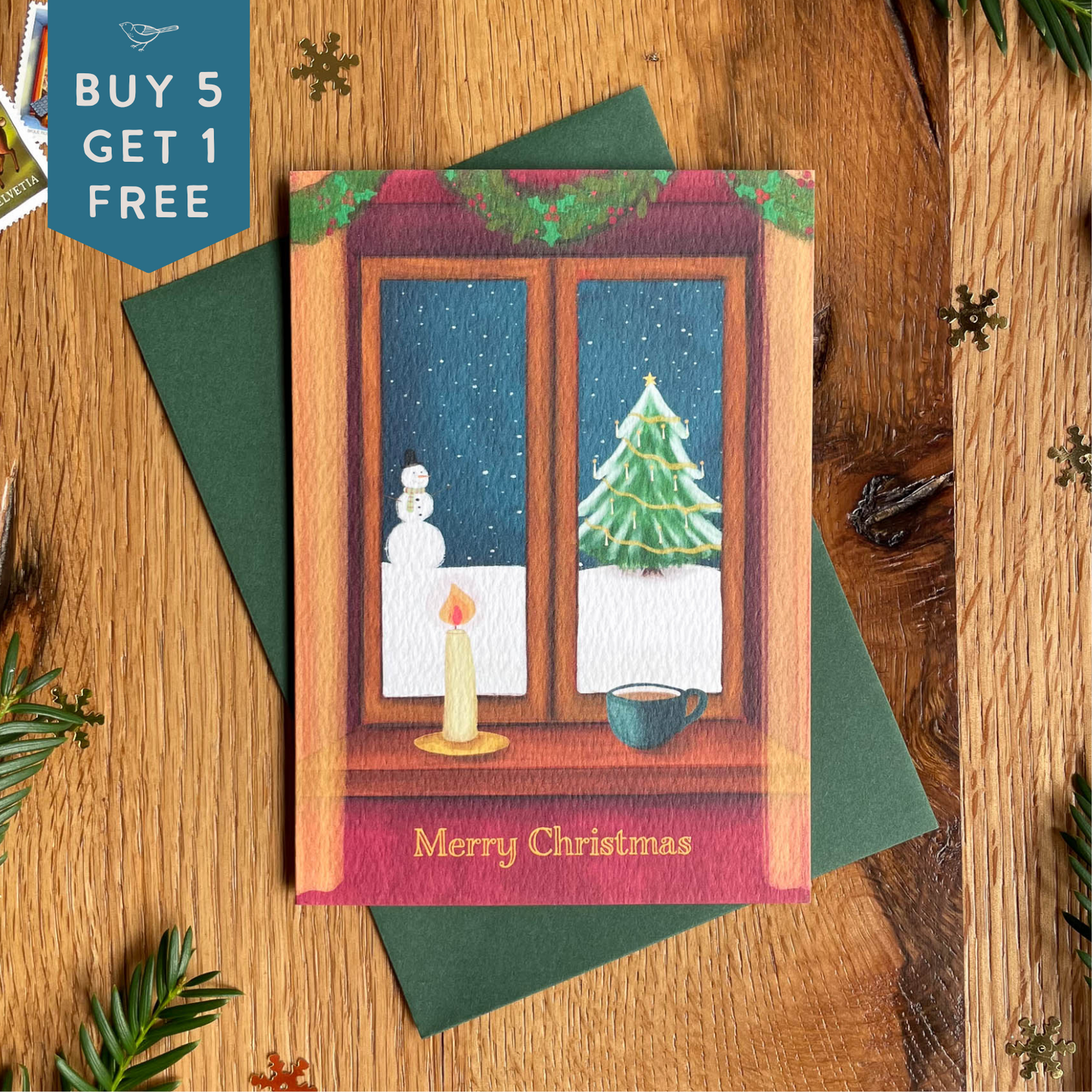 Winter Window Views Christmas Card