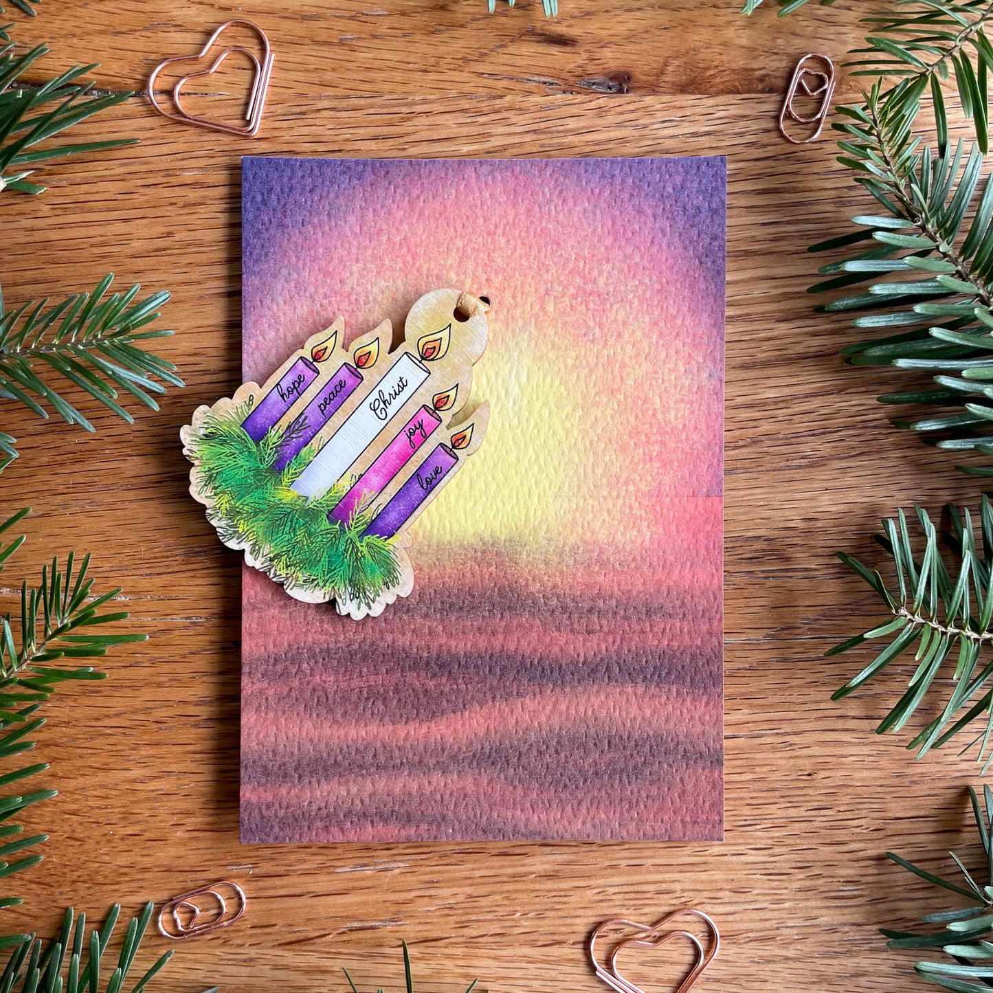 Advent Candle Wreath Hanging Decoration - Christmas Tree Decoration