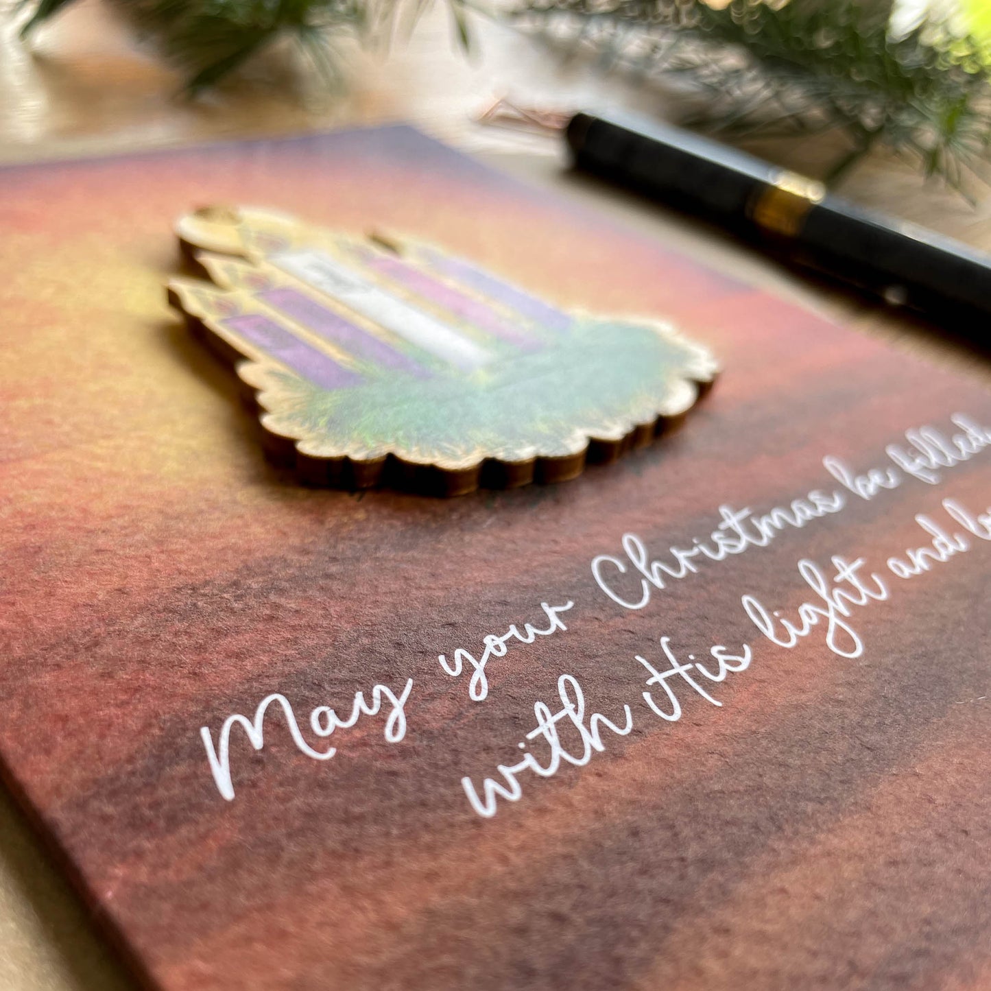 Advent Candle Wreath Hanging Decoration - Christmas Tree Decoration