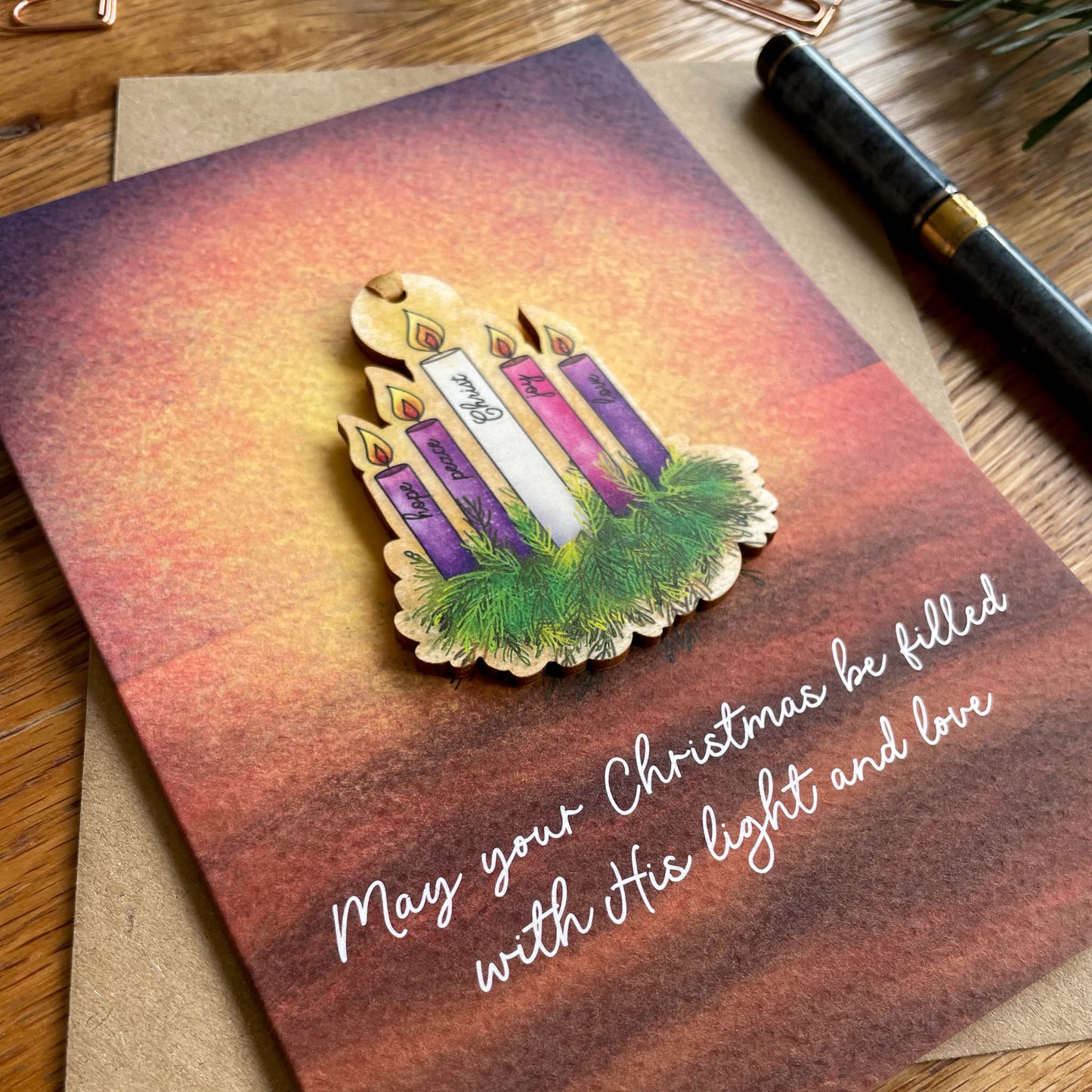 Advent Candle Wreath Hanging Decoration - Christmas Tree Decoration