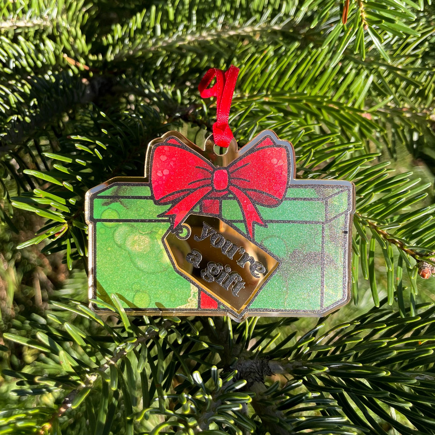 "You're a Gift" Detachable Tree Decoration & Greeting Card