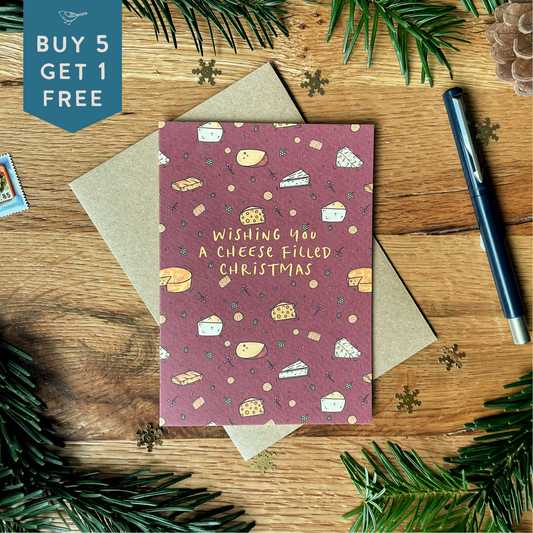 Cheese Pattern Christmas Card