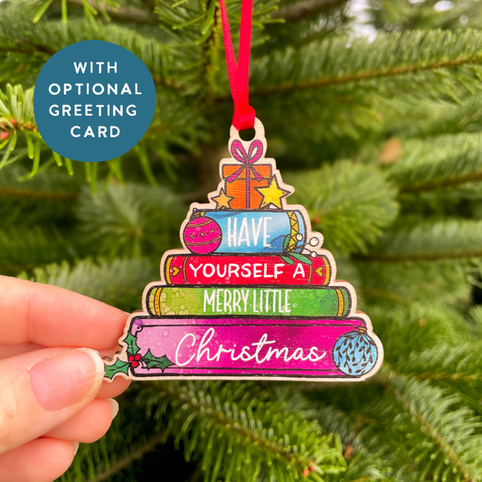Book Stack Christmas Tree Ornament