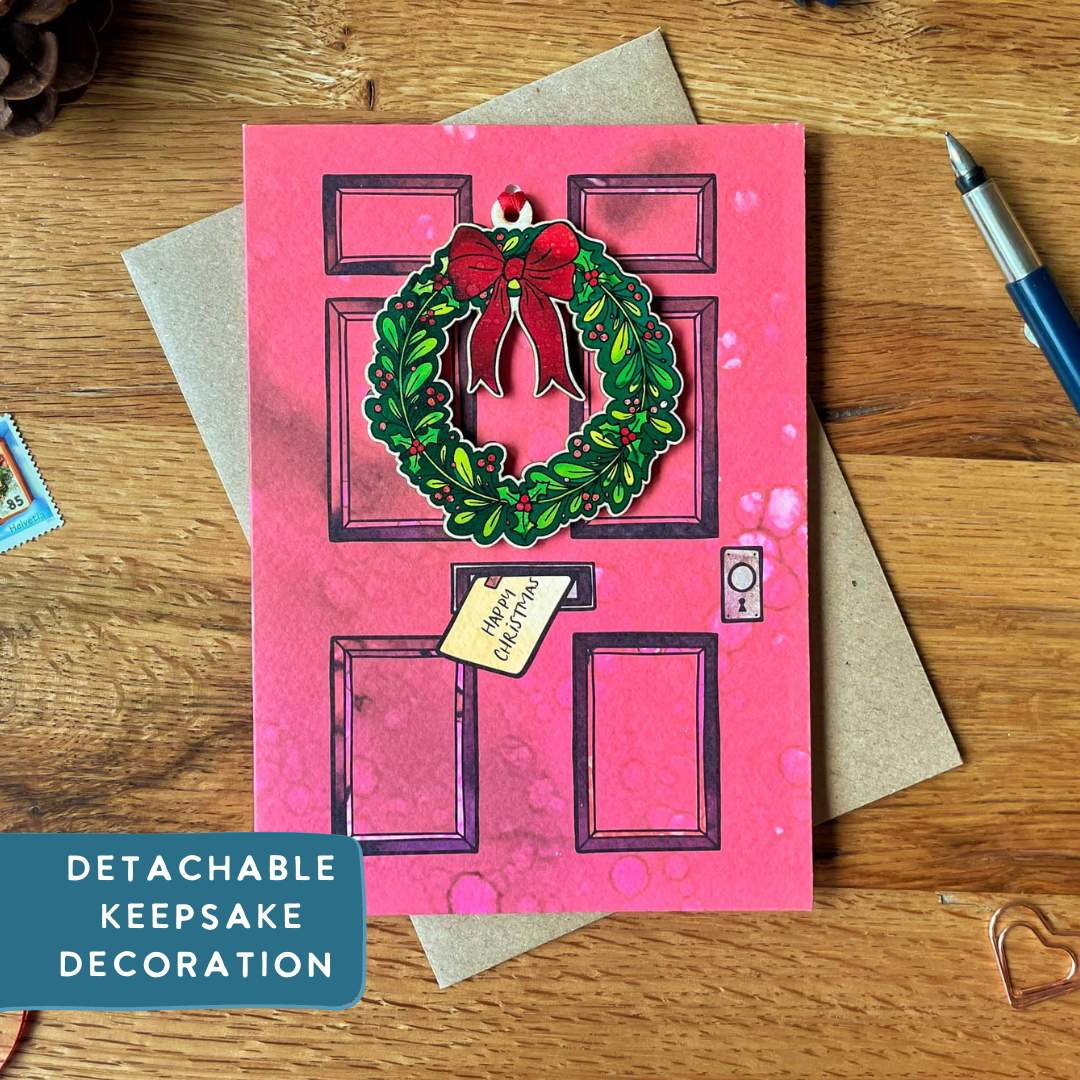 Christmas Wreath Decoration & Greeting Card