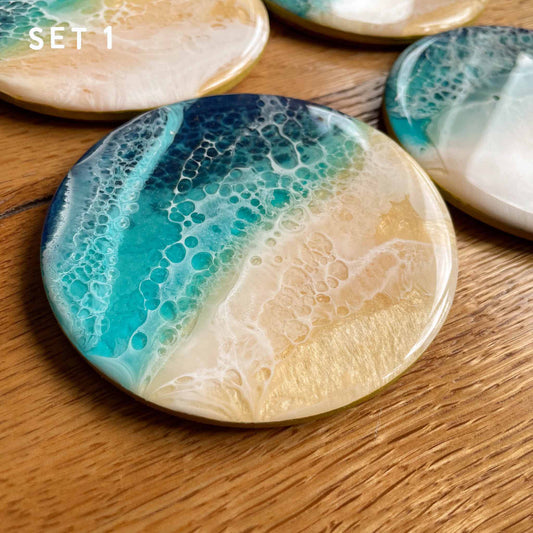Set of 4 Ocean Coasters- Perfect Beach Decor Gift for Mother's Day/ Christmas/ Birthday