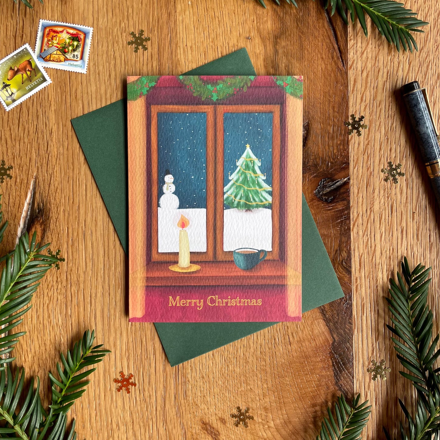 Winter Window Views Christmas Card