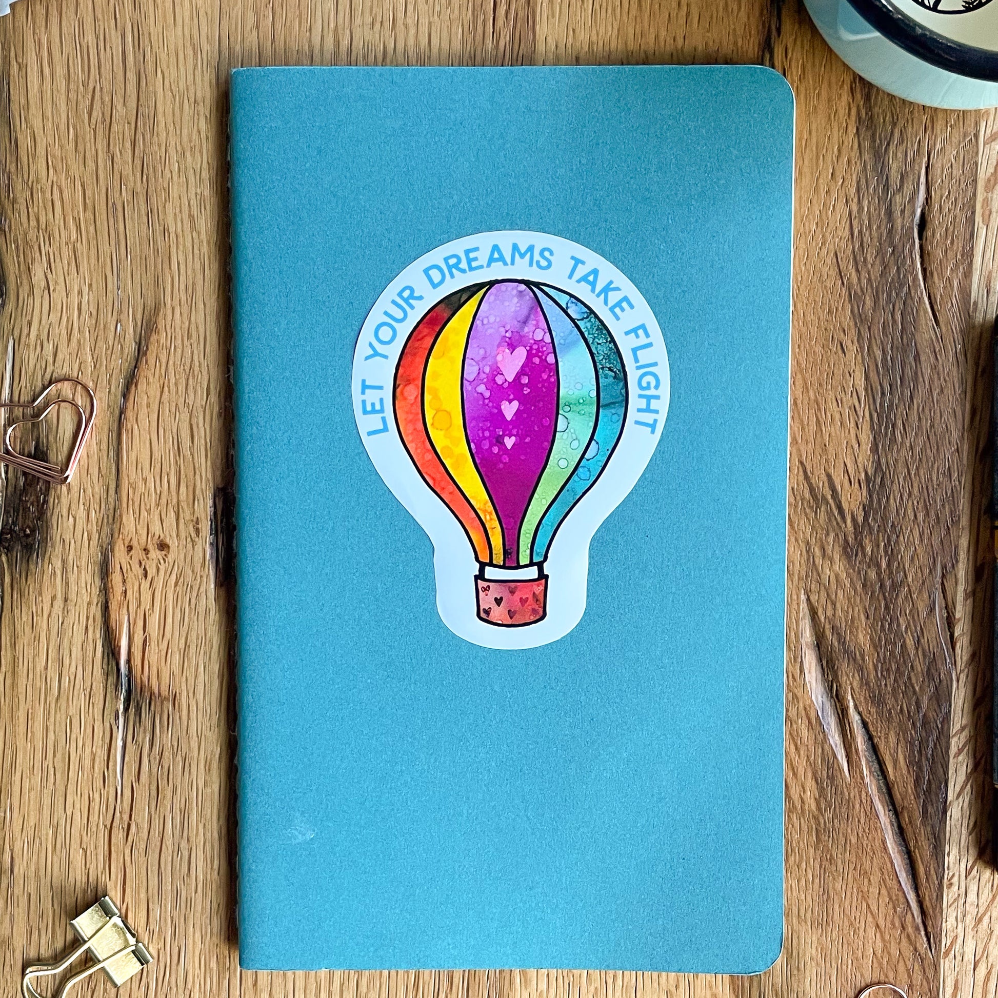 Brighten up your day with our inspiring hot air balloon sticker, perfect for adding a touch of colour to your life.