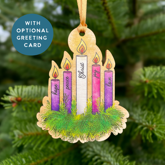 Advent Candle Wreath Hanging Decoration - Christmas Tree Decoration